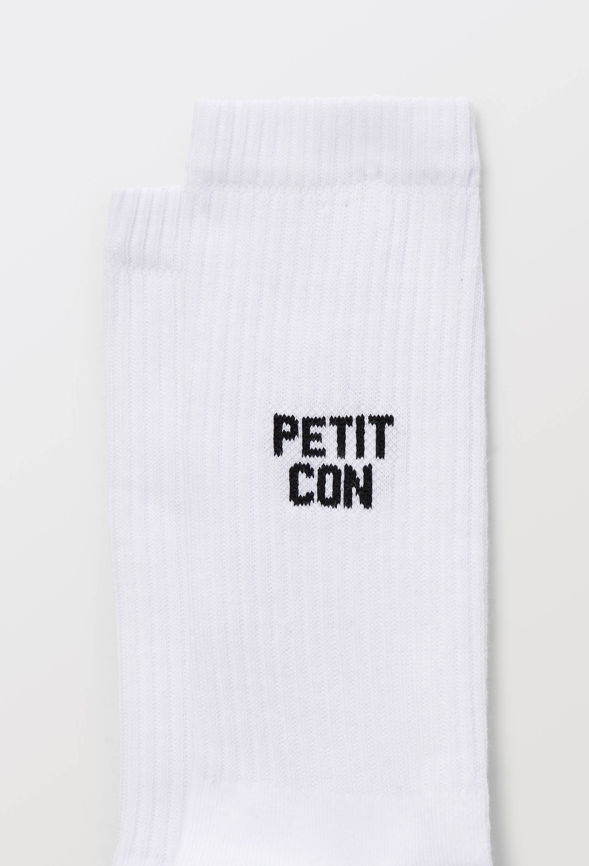 Chausettes en coton &agrave; texte "Petit Con", Blanc, large image number 1