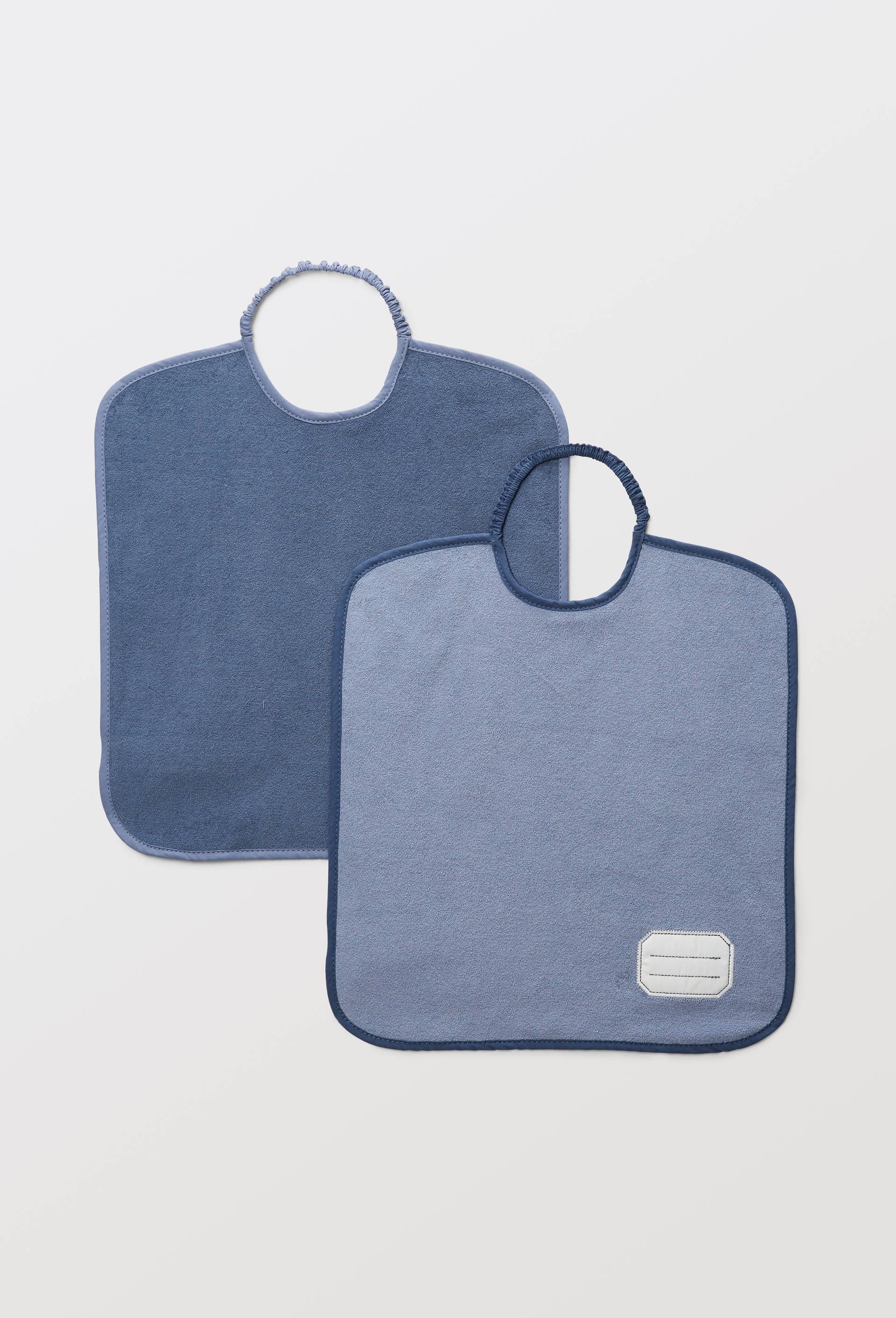 Lot de 2 bavoirs contenant du coton BIO, certifi&eacute; OEKO-TEX, Bleu, large image number 0.0
