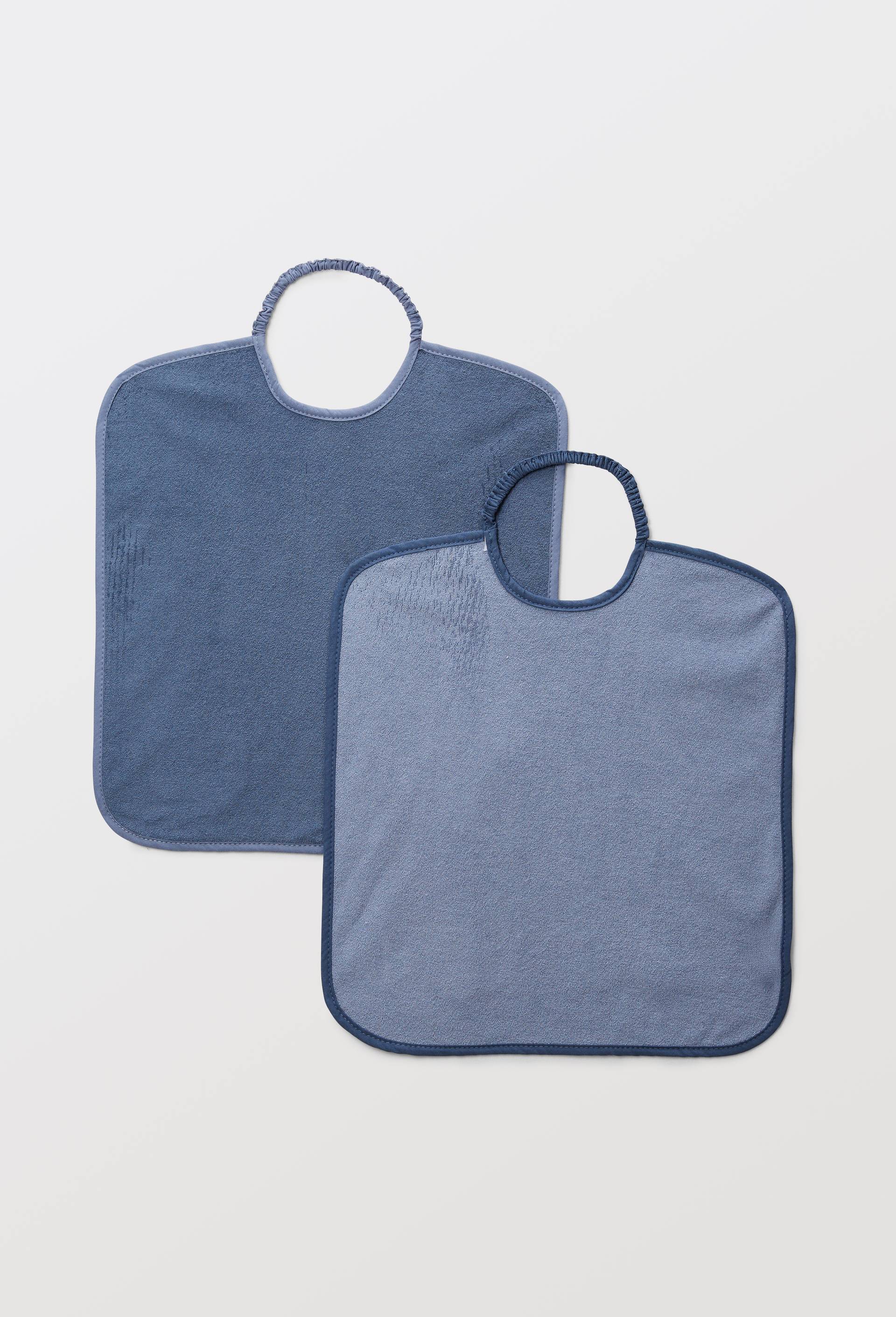 Lot de 2 bavoirs contenant du coton BIO, certifi&eacute; OEKO-TEX, Bleu, large image number 1.0