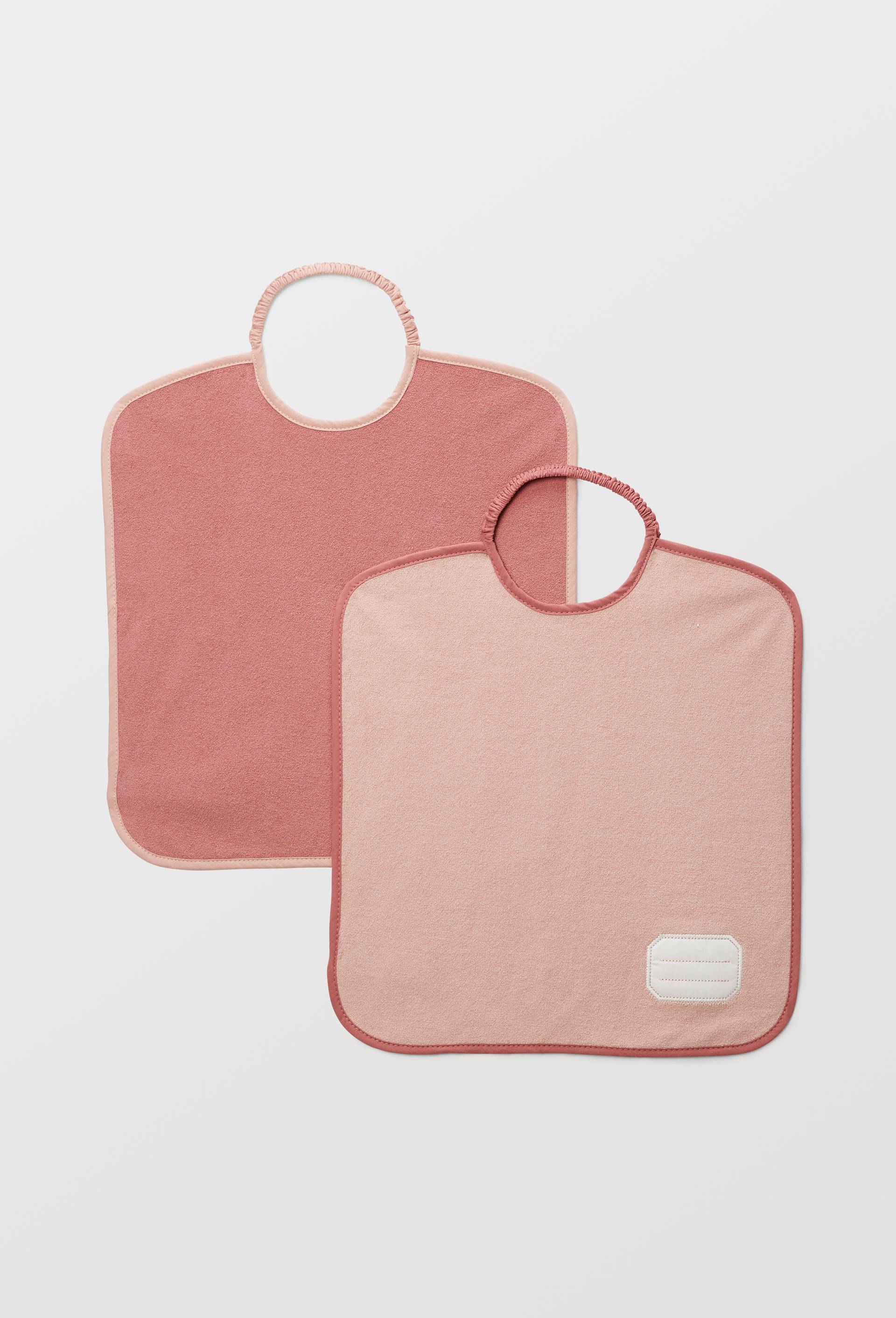 Lot de 2 bavoirs contenant du coton BIO, certifi&eacute; OEKO-TEX, Rose, large image number 0