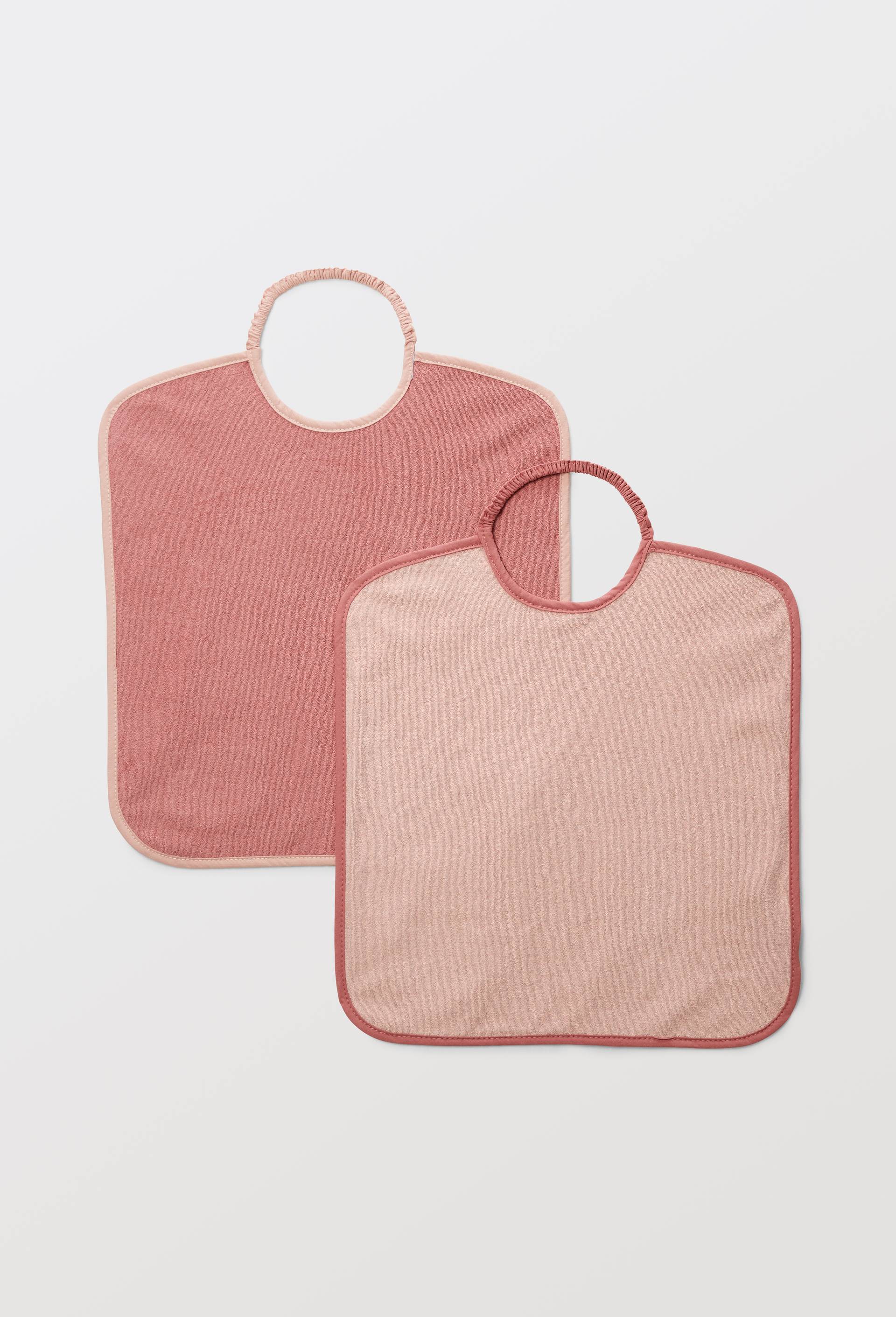 Lot de 2 bavoirs contenant du coton BIO, certifi&eacute; OEKO-TEX, Rose, large image number 1