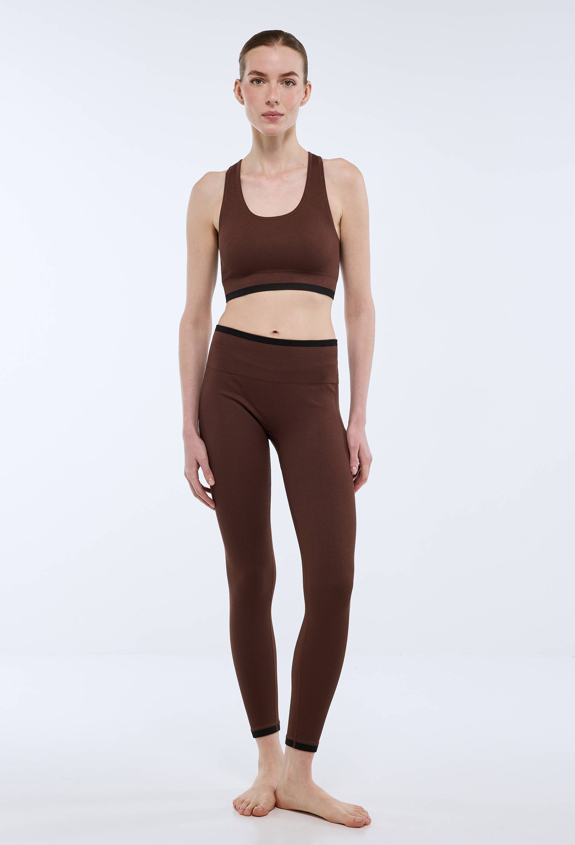 Legging de sport c&ocirc;tel&eacute;, Brun fonc&eacute;, swatch image