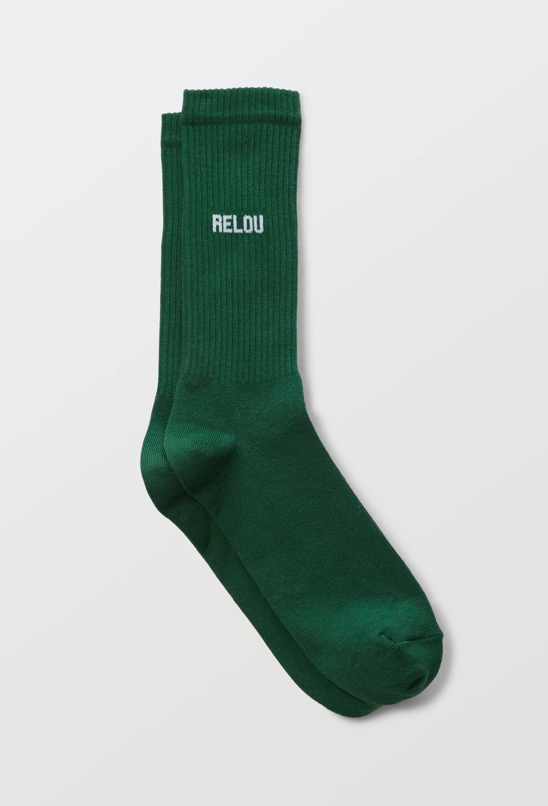 Chaussettes en coton &agrave; texte "Relou", Vert fonc&eacute;, large image number 0