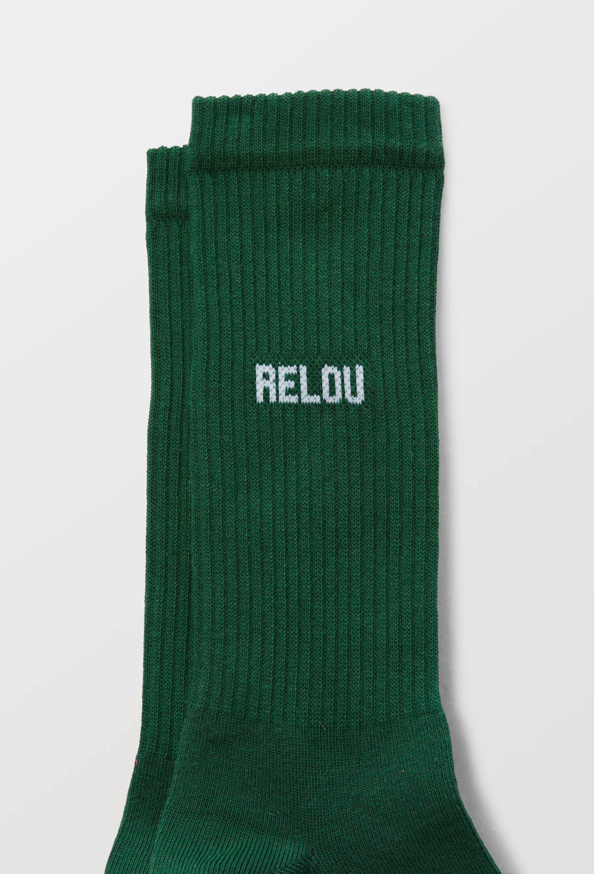 Chaussettes en coton &agrave; texte "Relou", Vert fonc&eacute;, large image number 1.0