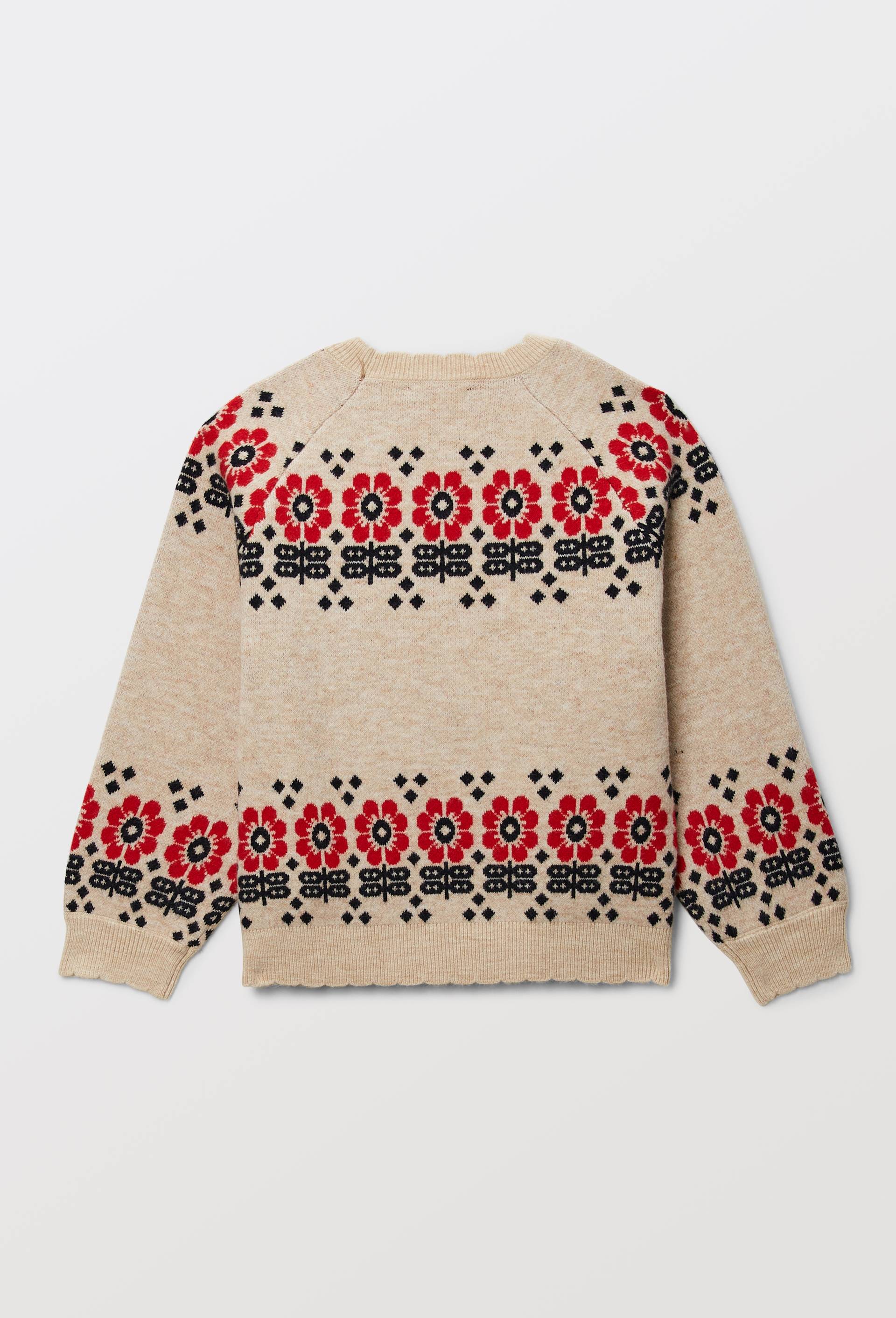 Pull jacquard contenant de la laine, Beige clair, large image number 4