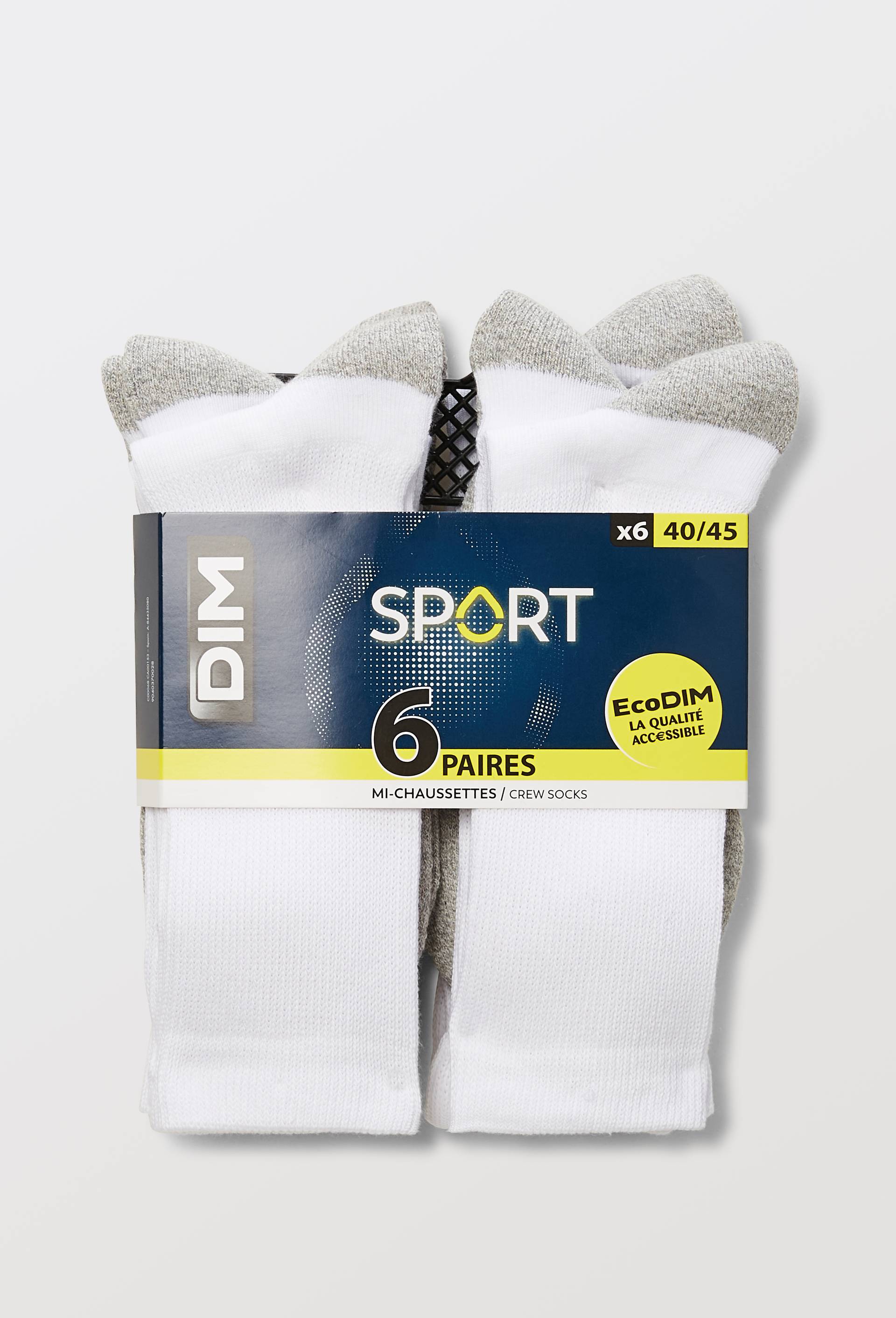 Lot de 6 chaussettes sport DIM, Blanc, large image number 1.0
