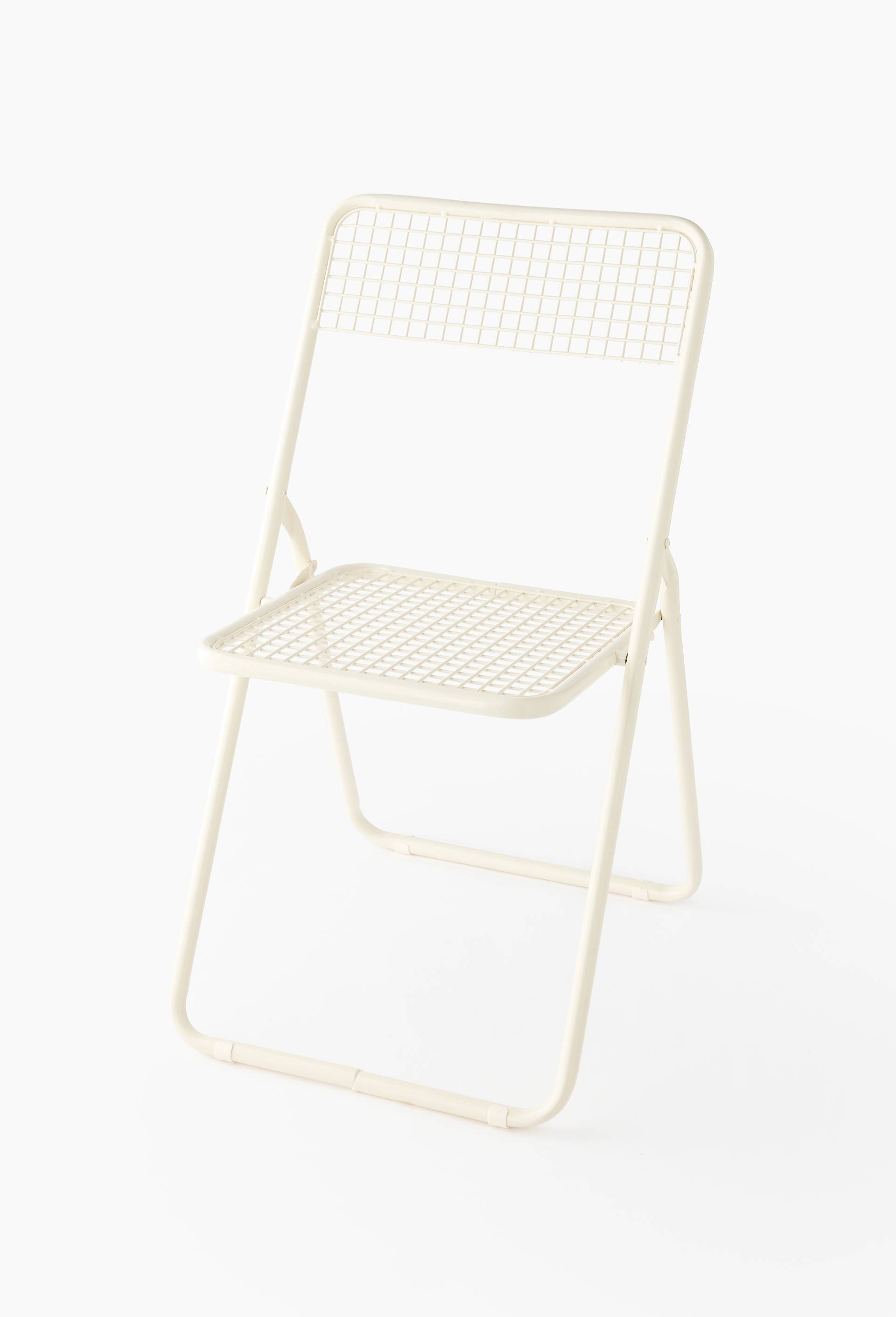Chaise pliante filaire, 43.5x49xH78cm, en acier, Ecru, large image number 0