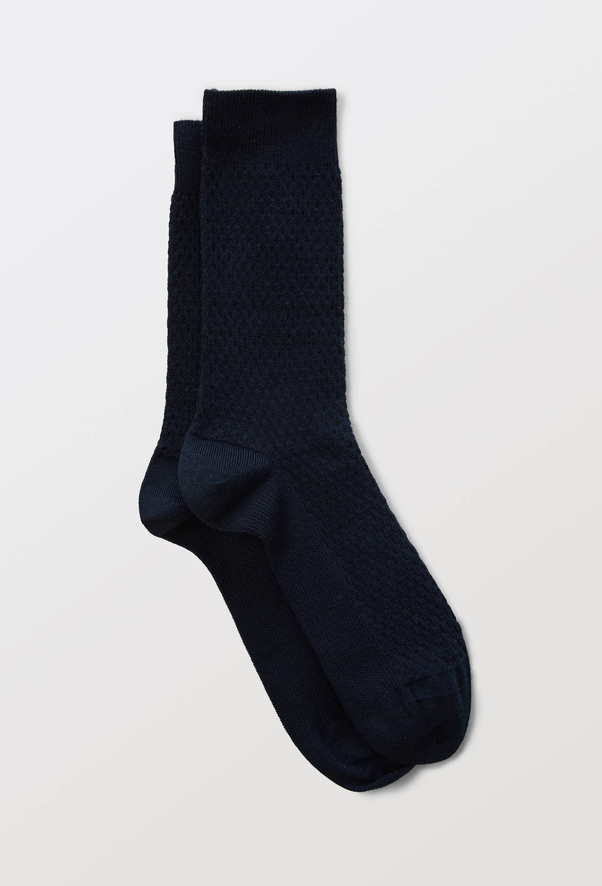 Chaussette laine m&eacute;rinos BLEU FORET, Bleu fonc&eacute;, large image number 0
