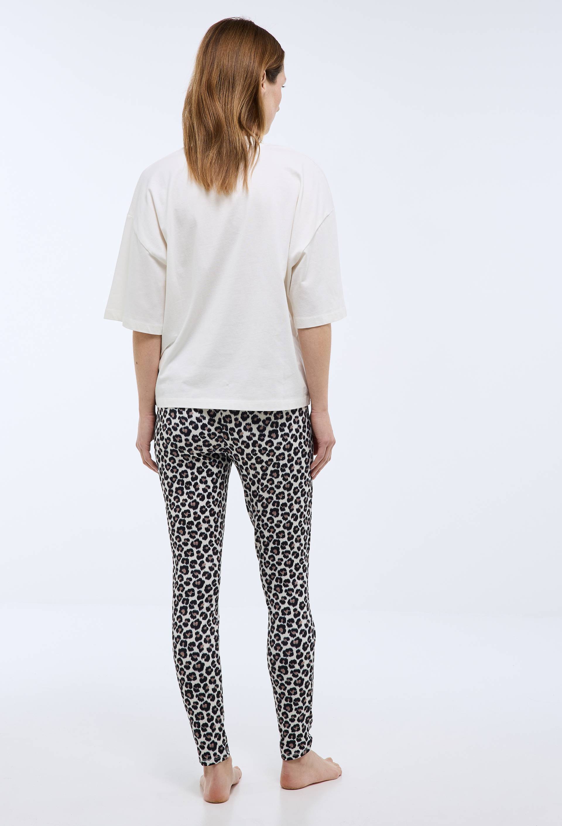 Legging de sport imprim&eacute; l&eacute;opard, Ecru, large image number 1.0