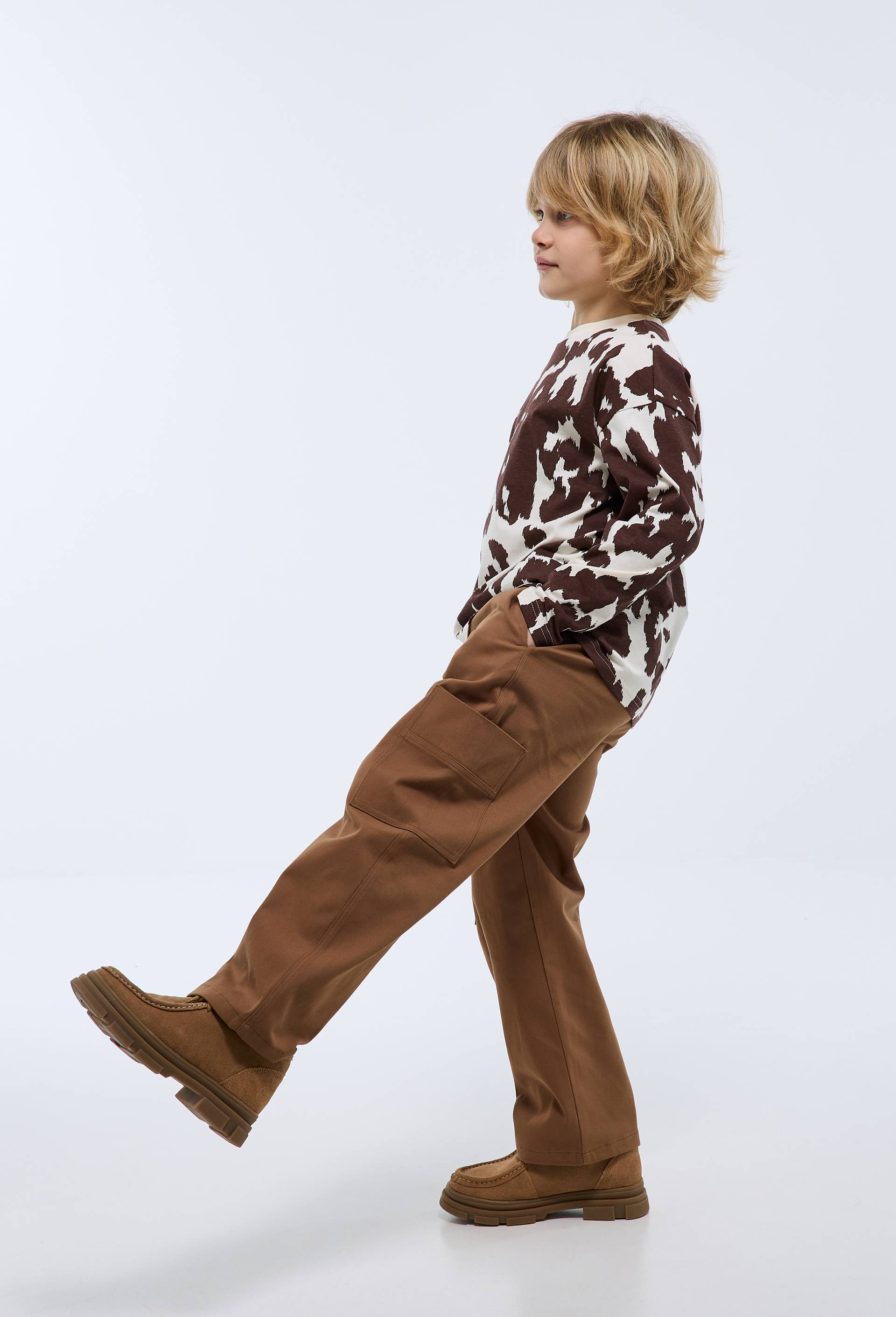 Pantalon large cargo contenant du coton, Beige, large image number 1.0