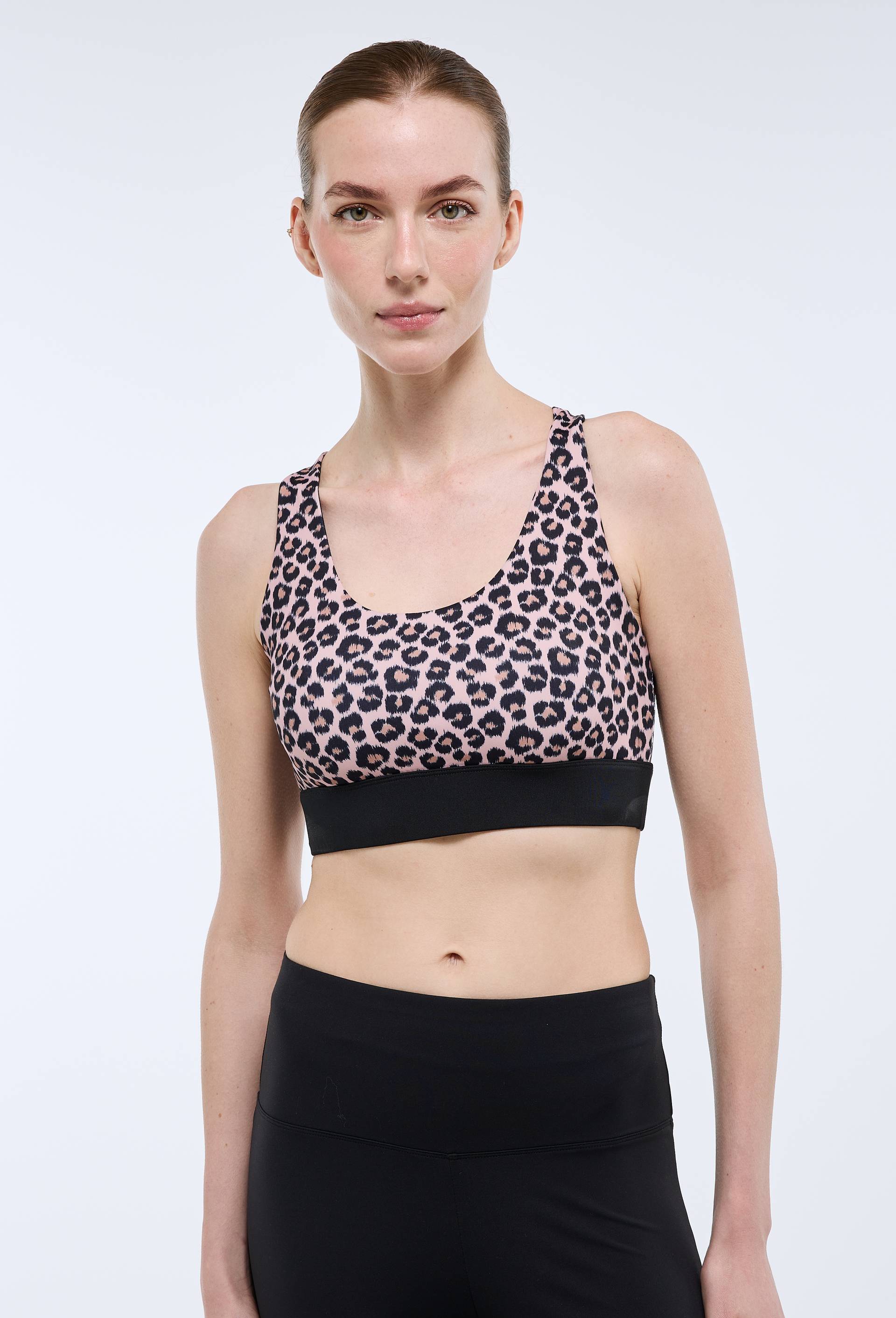 Brassi&egrave;re de sport imprim&eacute; l&eacute;opard, Rose, large image number 0