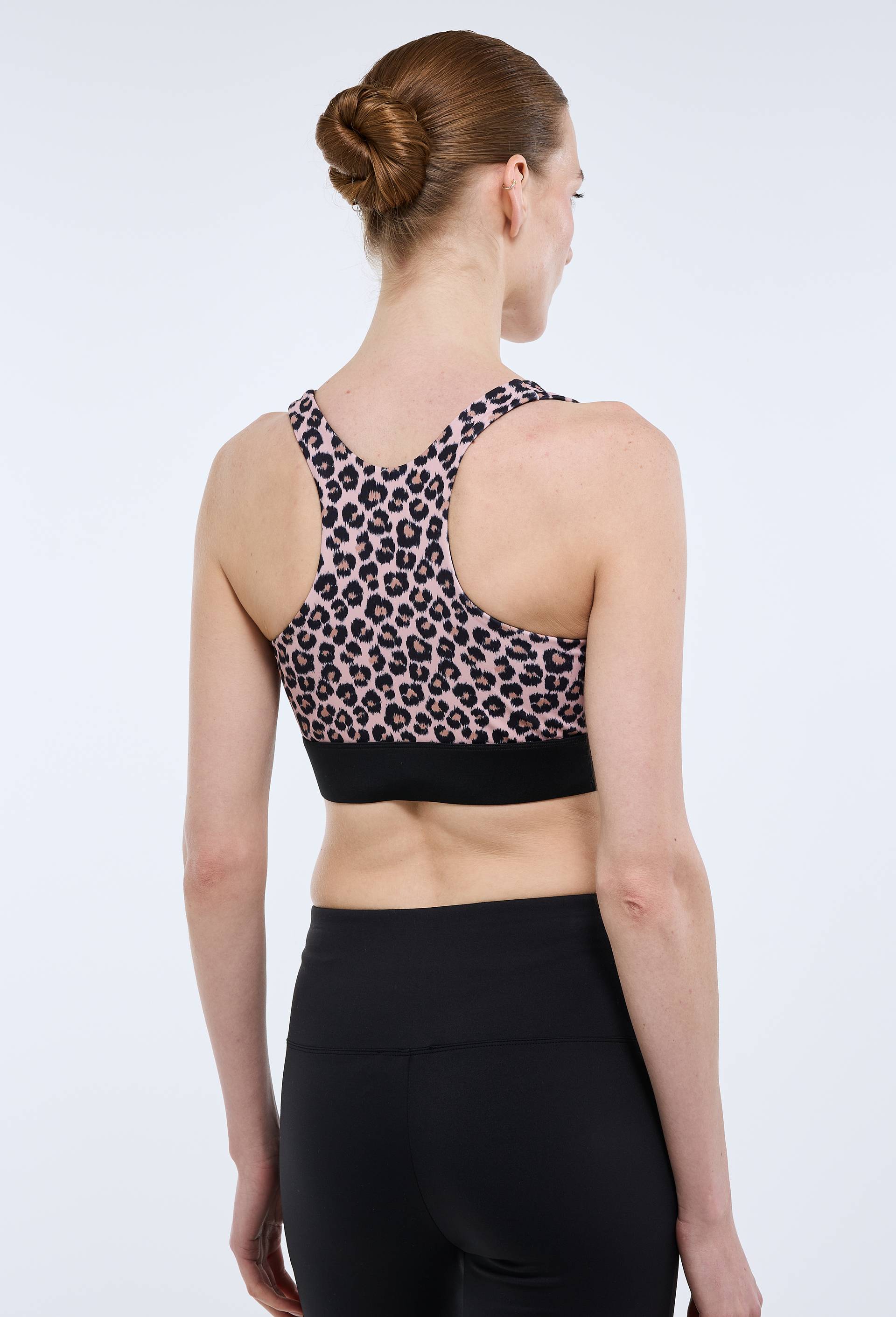 Brassi&egrave;re de sport imprim&eacute; l&eacute;opard, Rose, large image number 1