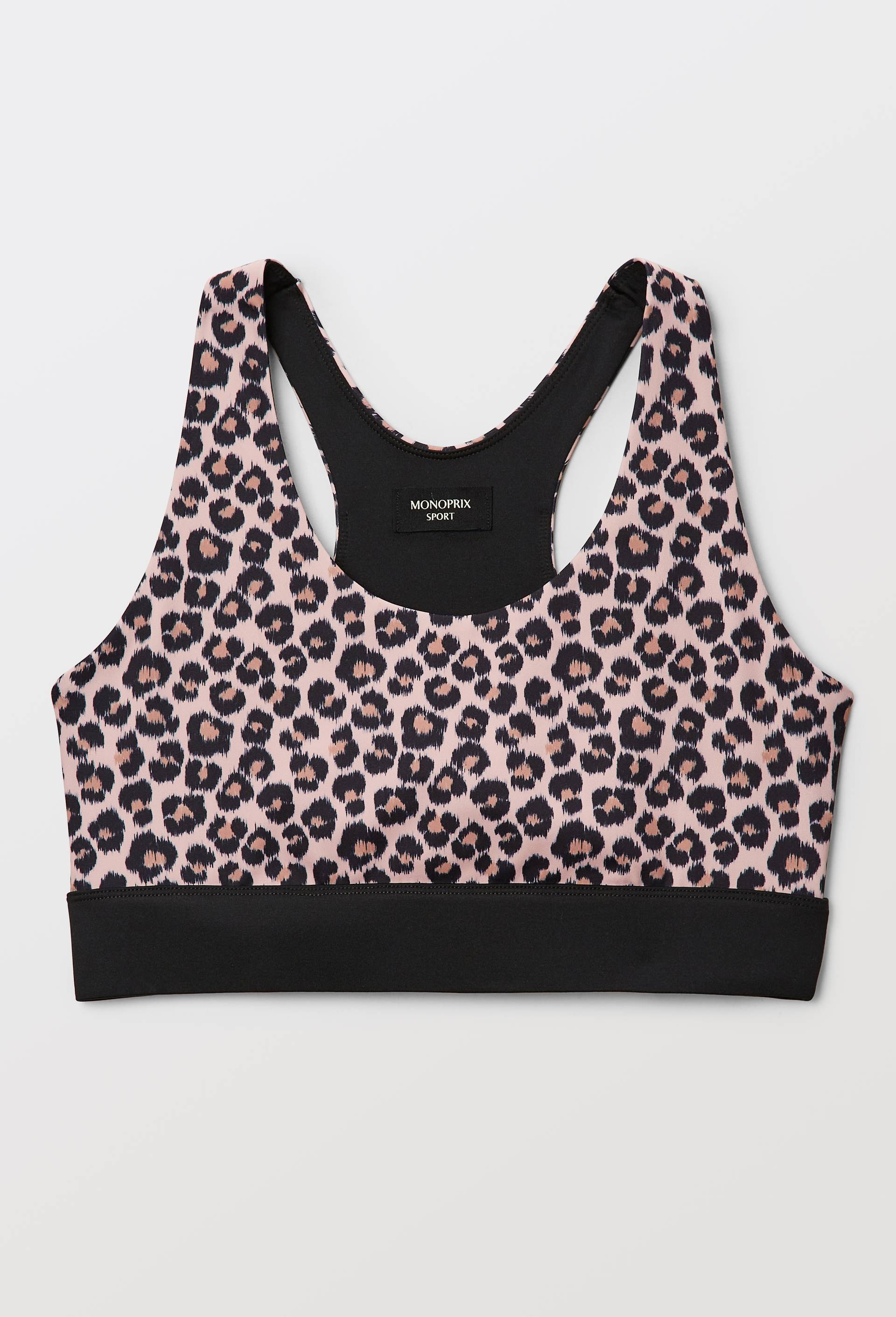 Brassi&egrave;re de sport imprim&eacute; l&eacute;opard, Rose, large image number 2