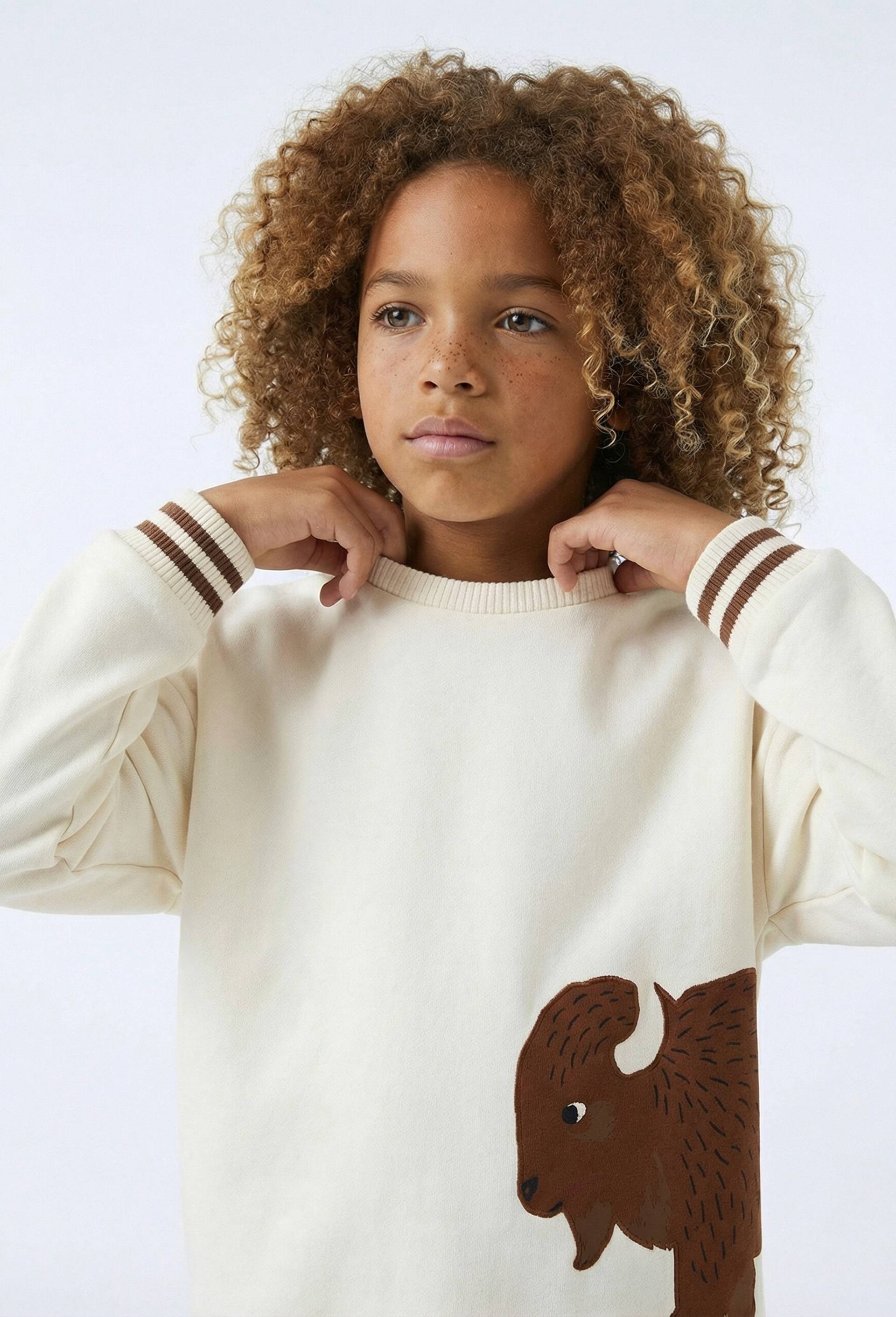 Sweat imprim&eacute; en coton, Beige, large image number 0