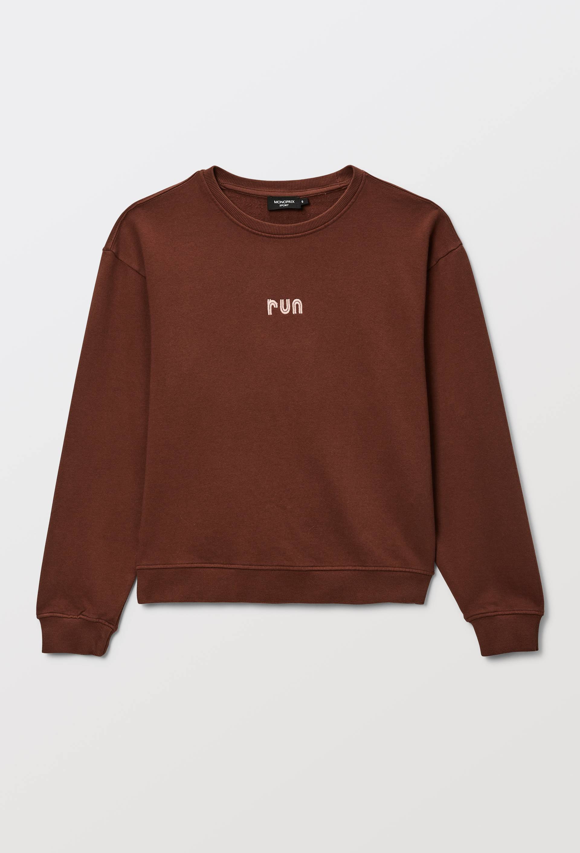 Sweat col rond en molleton de coton BIO GOTS, Brun fonc&eacute;, large image number 4.0