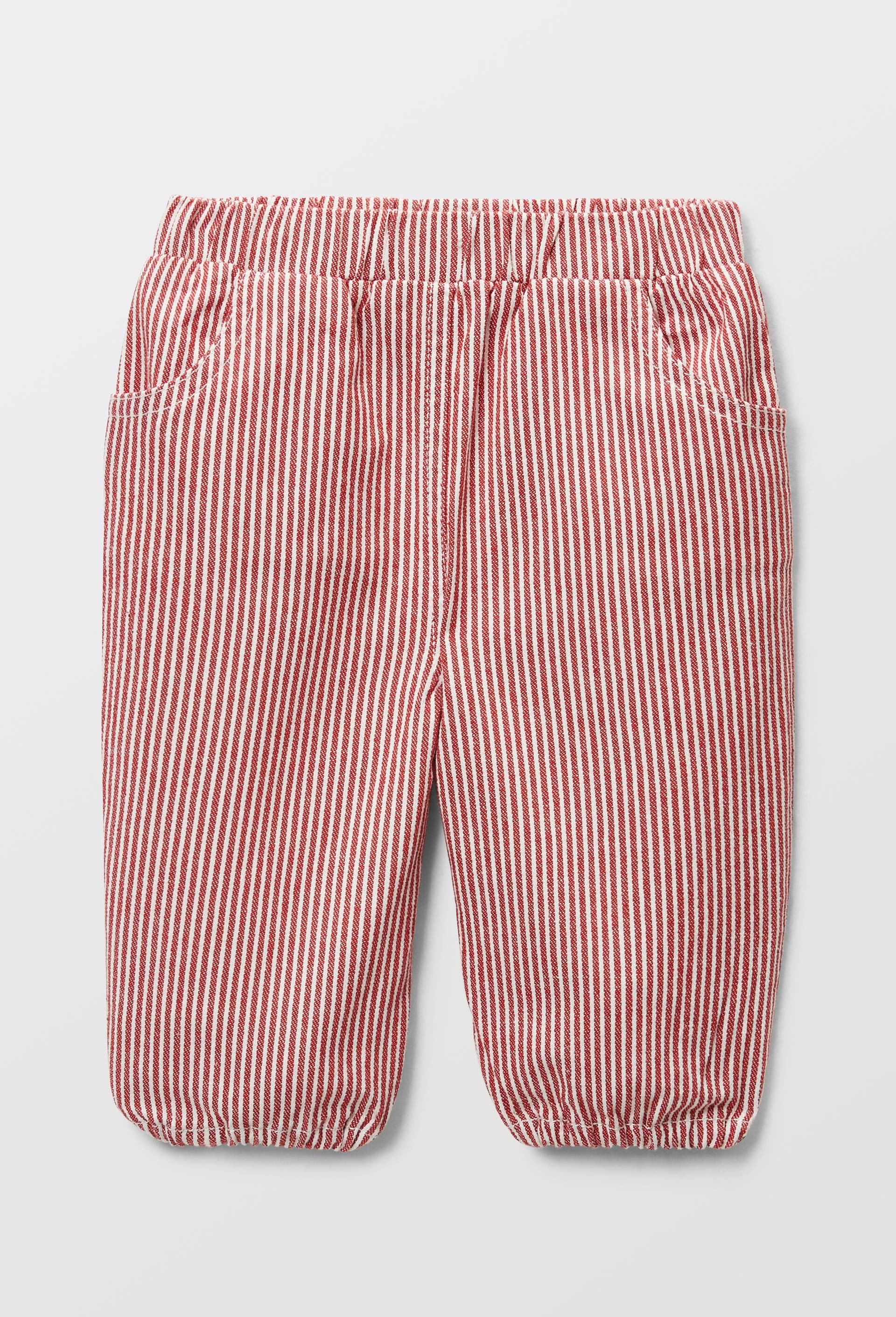 Pantalon en twill ray&eacute; en coton BIO GOTS, Rouge, large image number 0