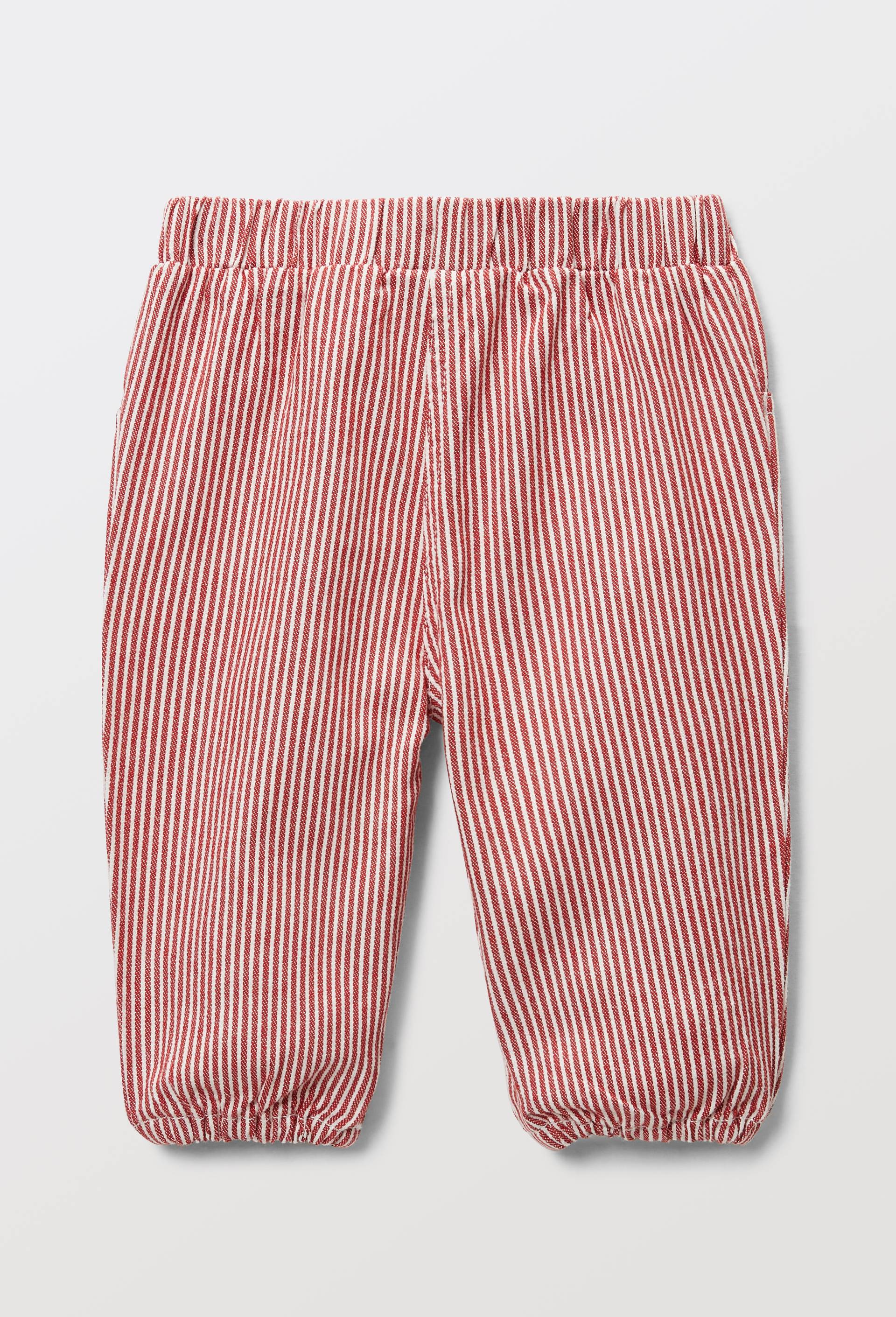 Pantalon en twill ray&eacute; en coton BIO GOTS, Rouge, large image number 1