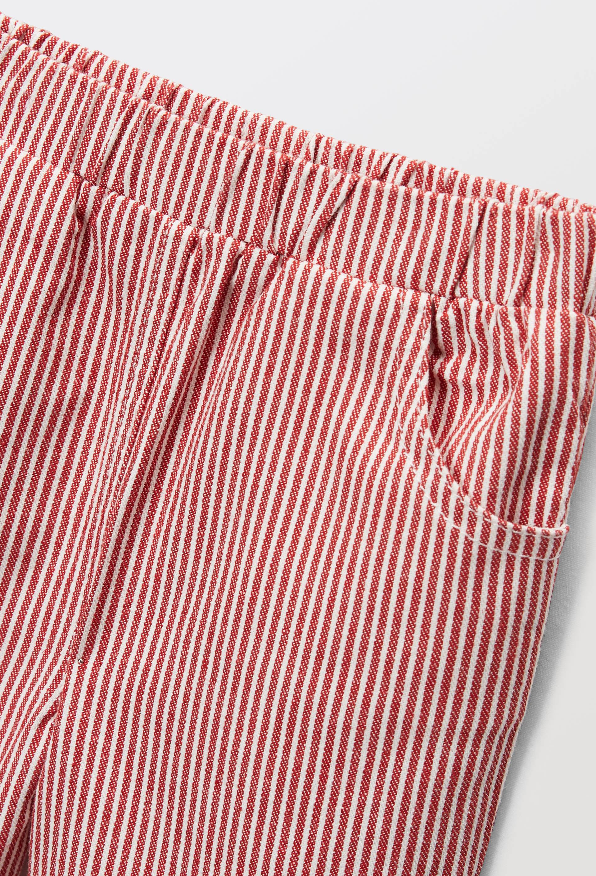 Pantalon en twill ray&eacute; en coton BIO GOTS, Rouge, large image number 2