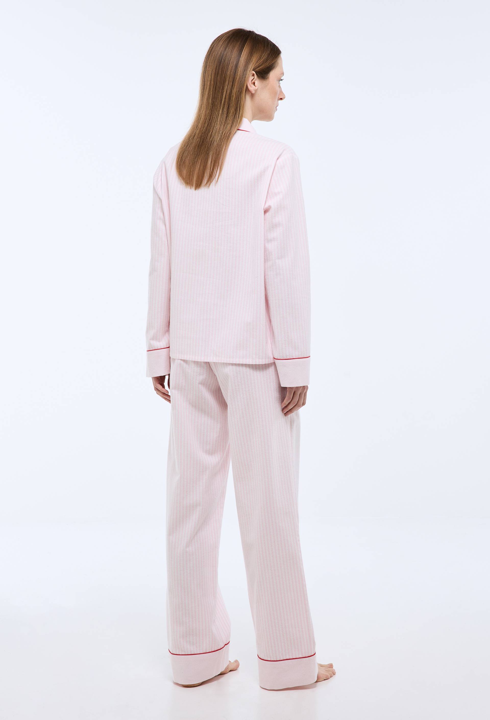 Pyjama ray&eacute; en coton et boutons coeur, Rose, large image number 2