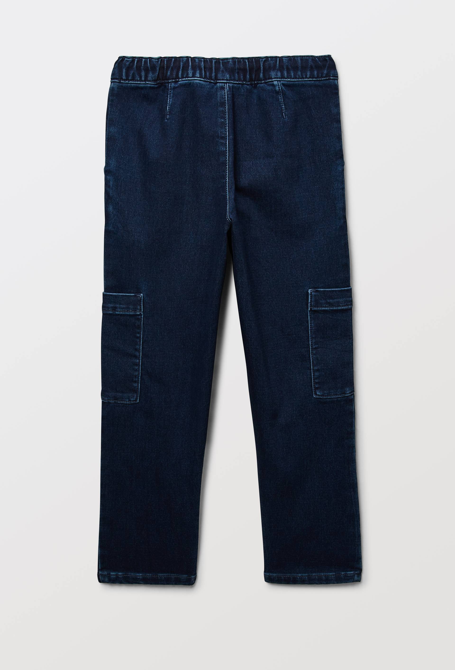 Pantalon droit  &eacute;lastiqu&eacute; en jean BIO, Bleu, large image number 2