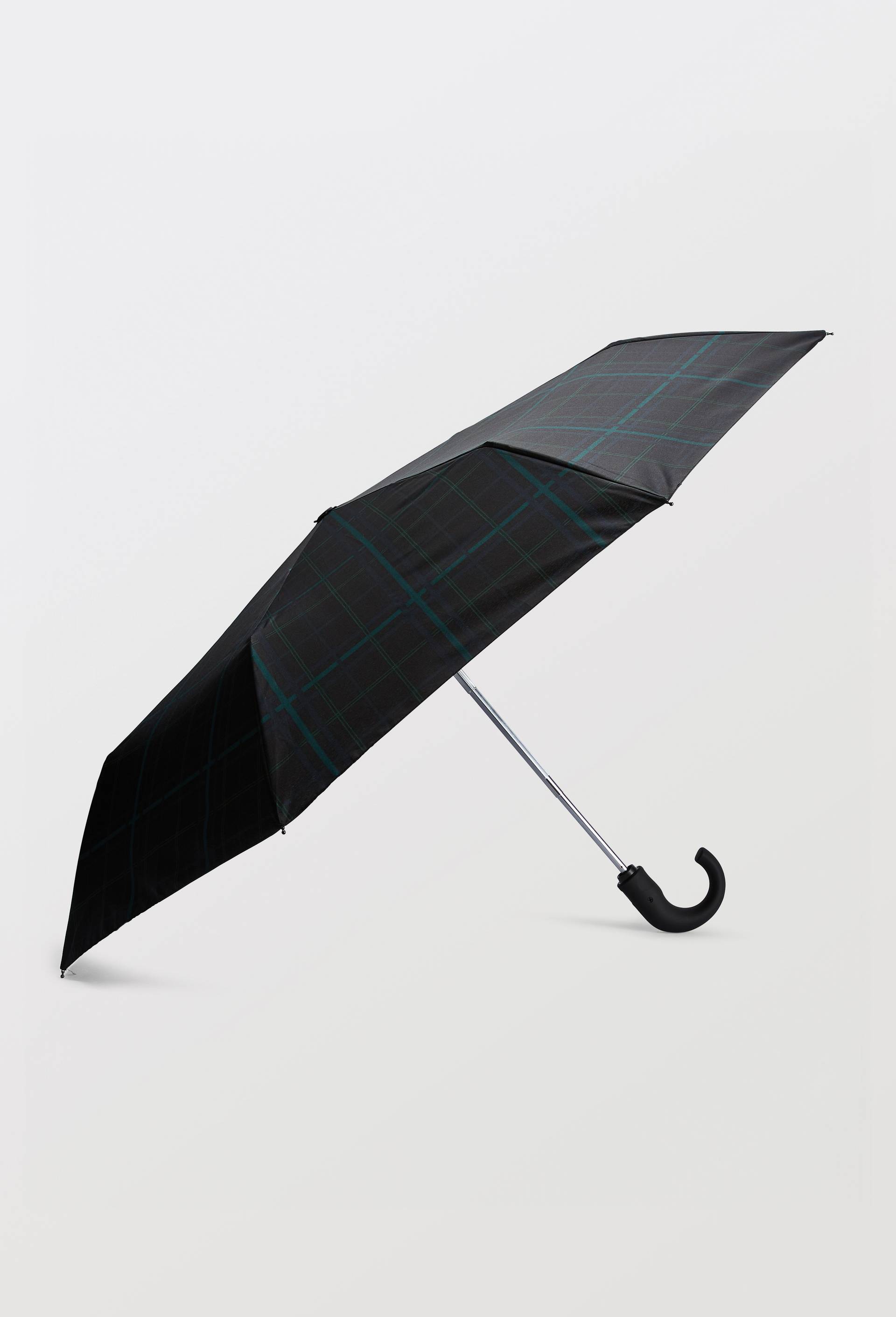 Parapluie automatique moyen format imprim&eacute;, Bleu fonc&eacute;, large image number 1.0