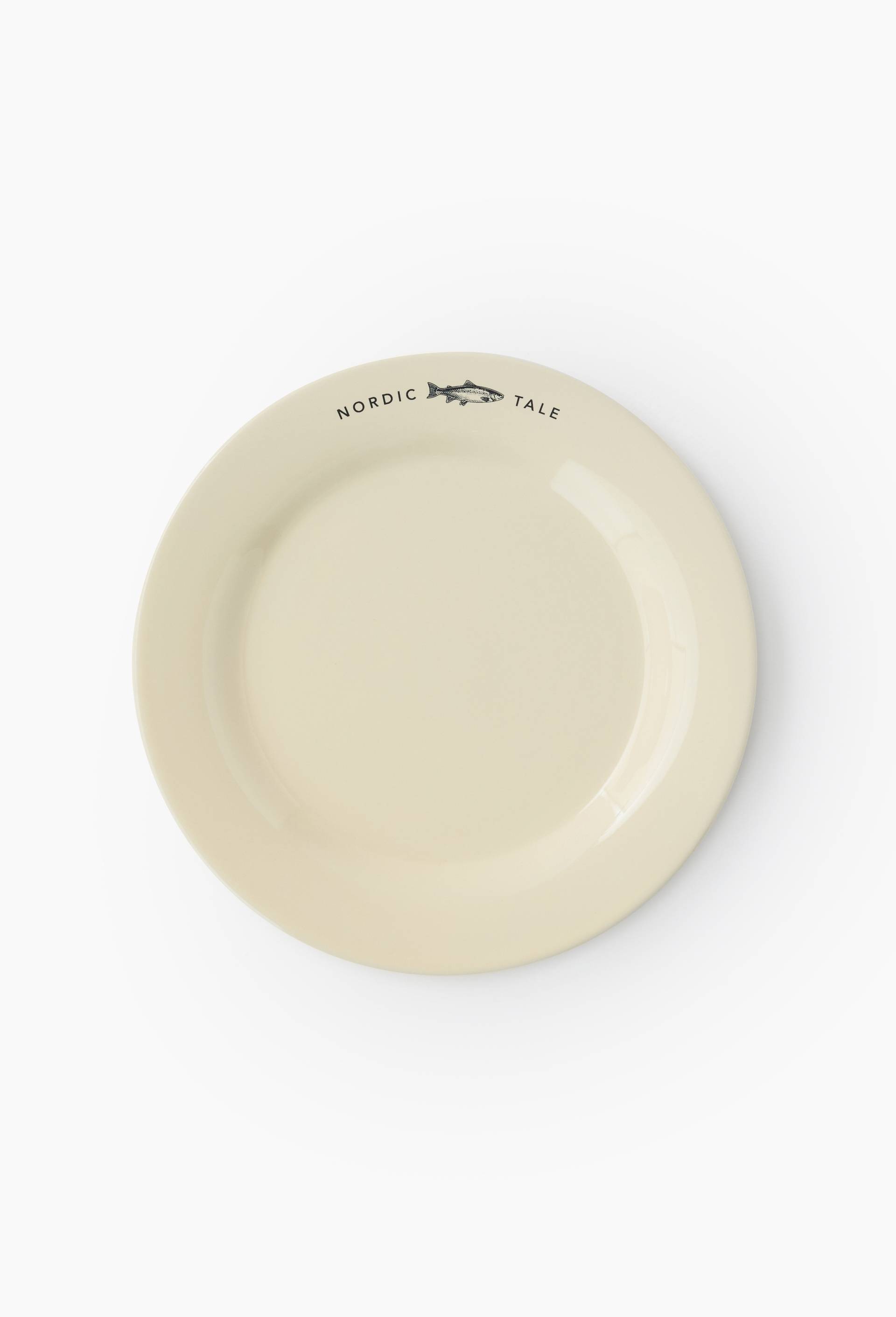 Assiette plate finition imprim&eacute;e, 23cm, Ecru, large image number 0