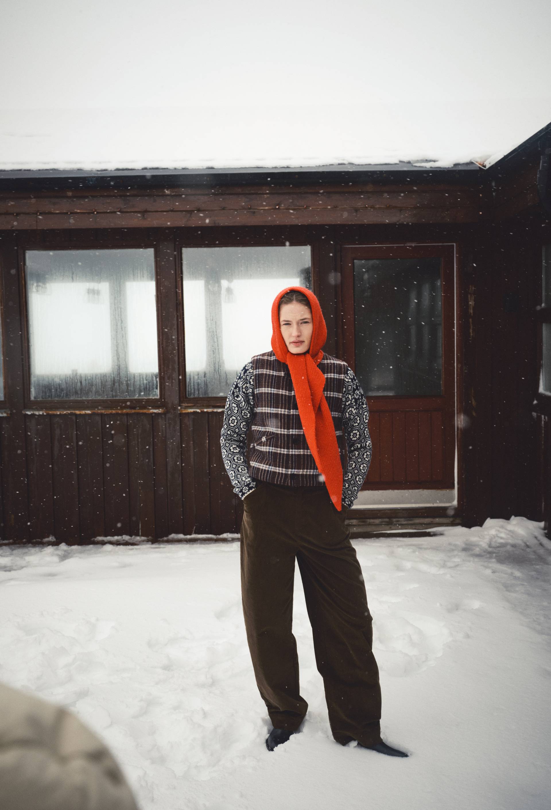 Pantalon barrel en velours avec patte de boutonnage, Brun fonc&eacute;, large image number 0.0