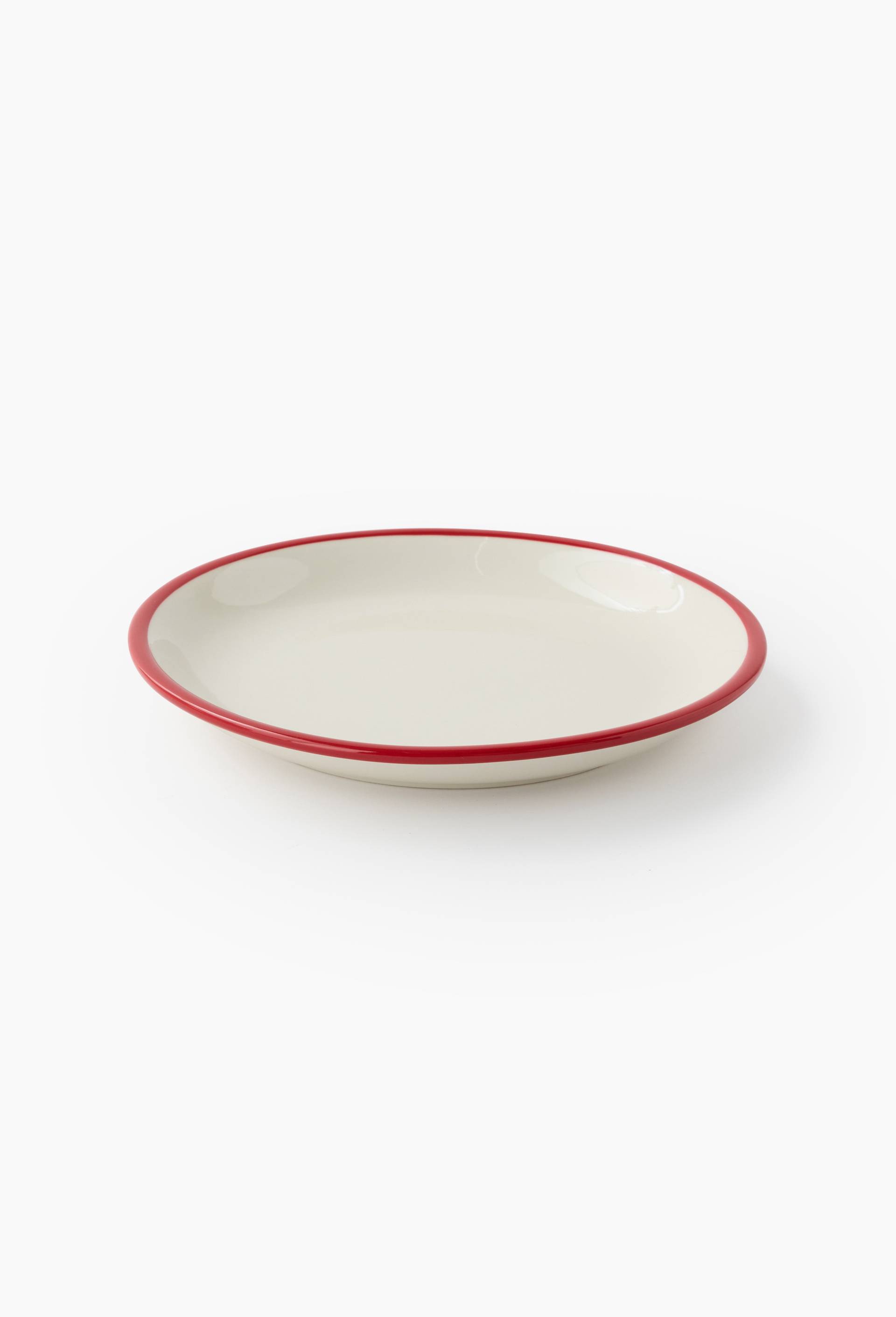 Assiette creuse finition liser&eacute;, 20 cm, Rouge, large image number 0.0
