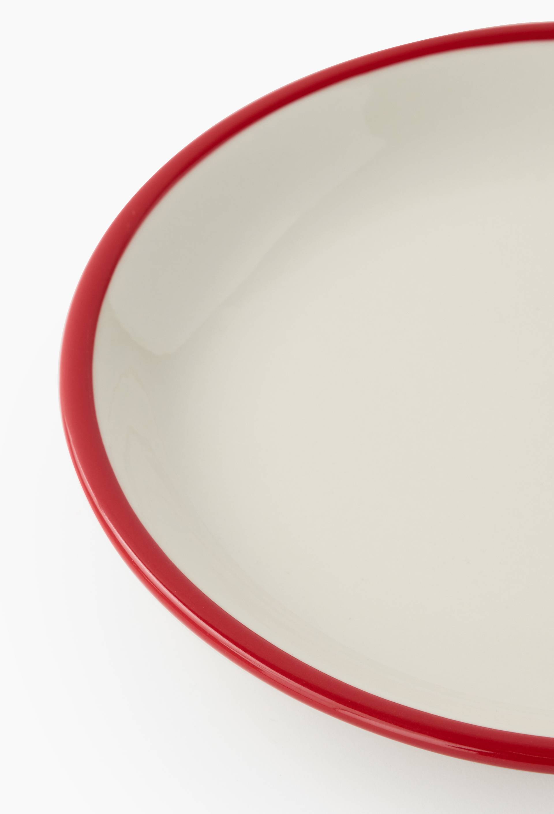 Assiette creuse finition liser&eacute;, 20 cm, Rouge, large image number 1.0
