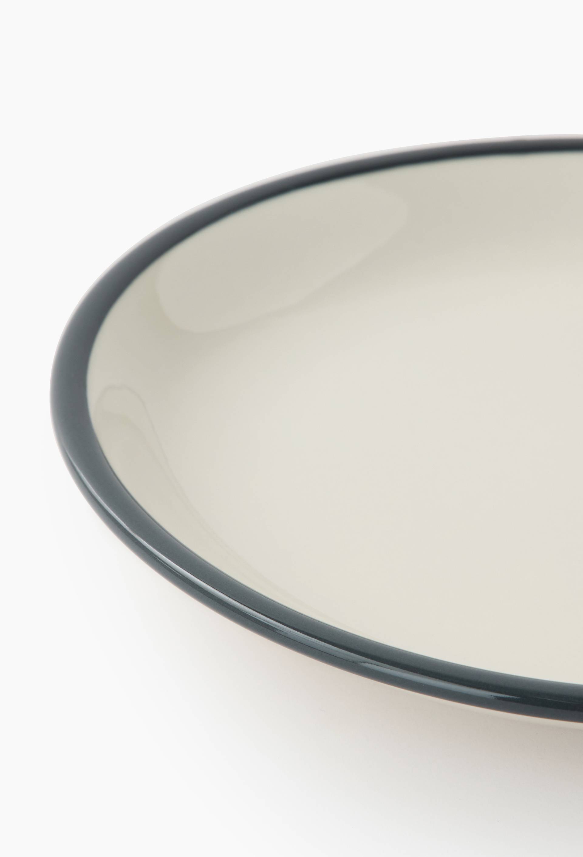 Assiette creuse finition liser&eacute;, 20 cm, Gris, large image number 2