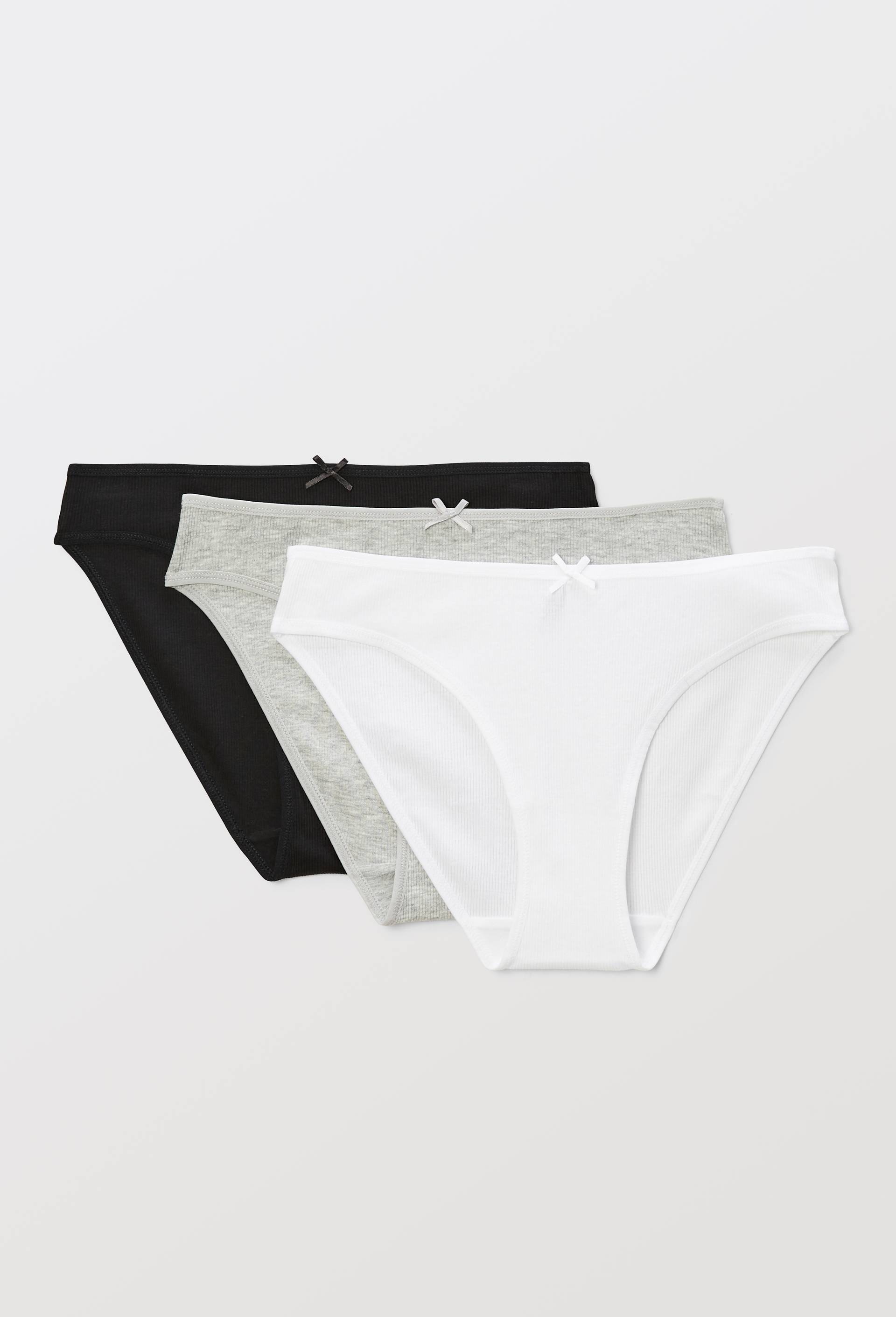 Lot de 3 culottes c&ocirc;tel&eacute;es CAMELIA en coton BIO GOTS, Gris, large image number 0