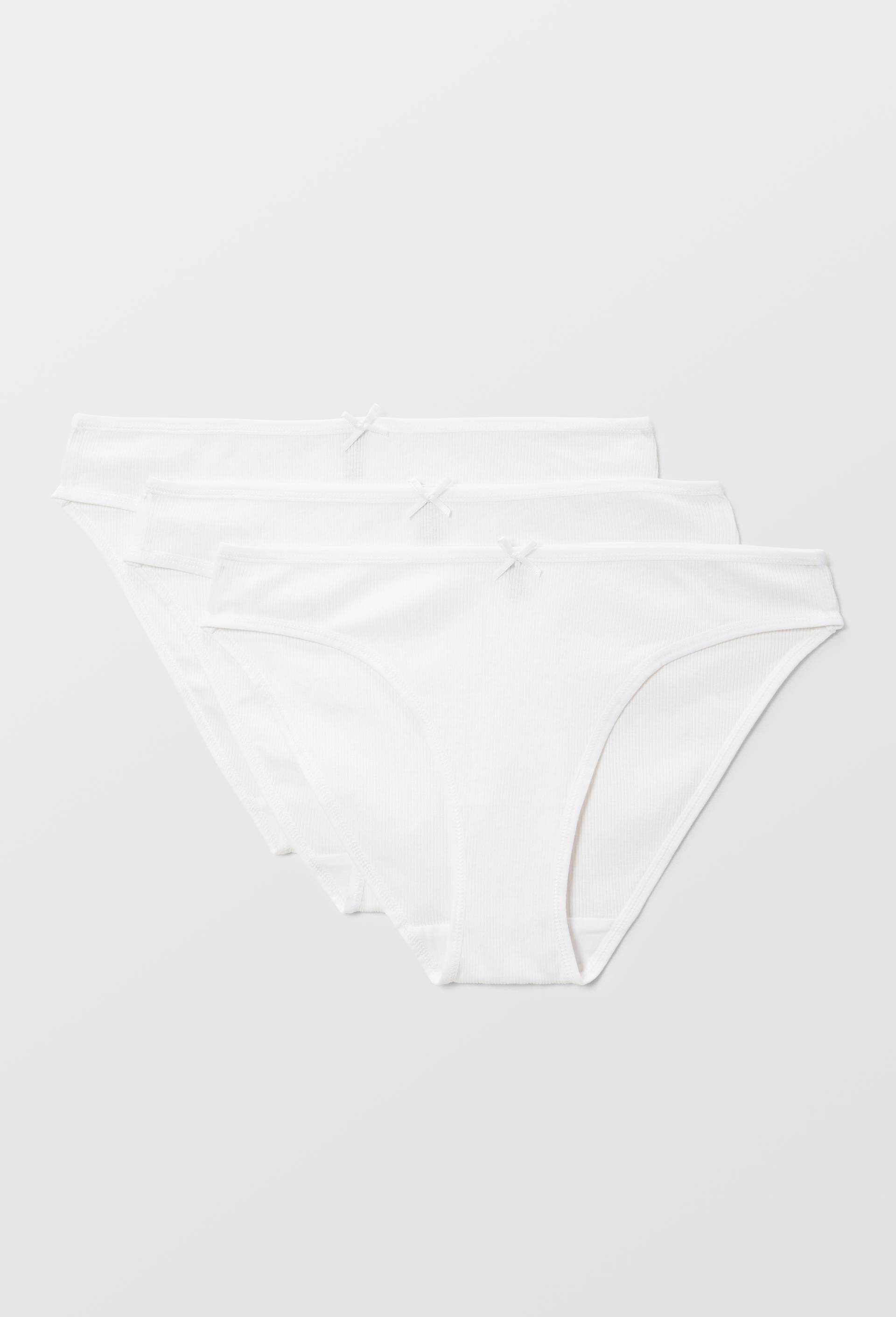 Lot de 3 culottes c&ocirc;tel&eacute;es CAMELIA en coton BIO GOTS, Blanc, large image number 0.0