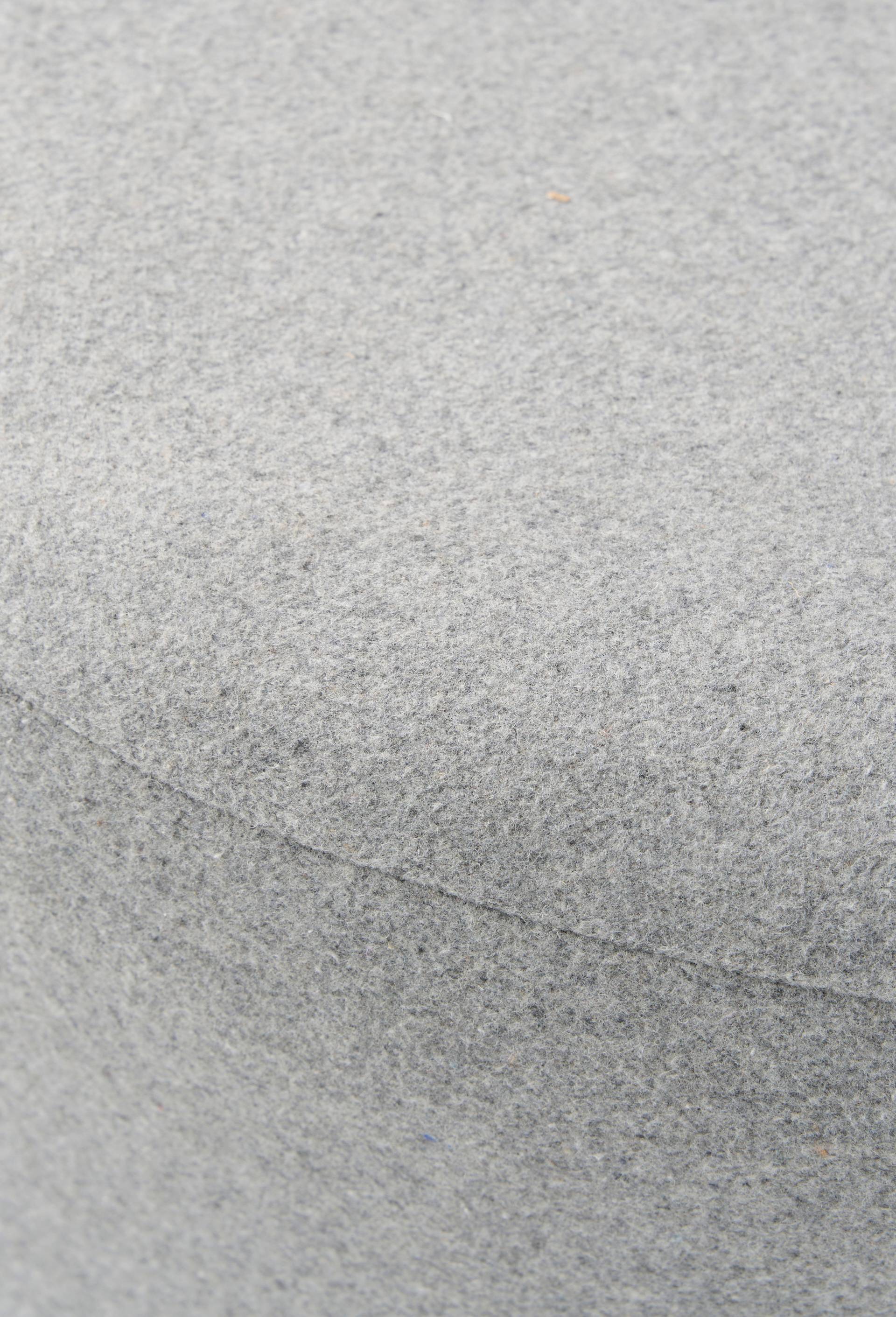 Pouf rond pieds boules, D48xh30cm, en feutrine, Gris, large image number 1.0