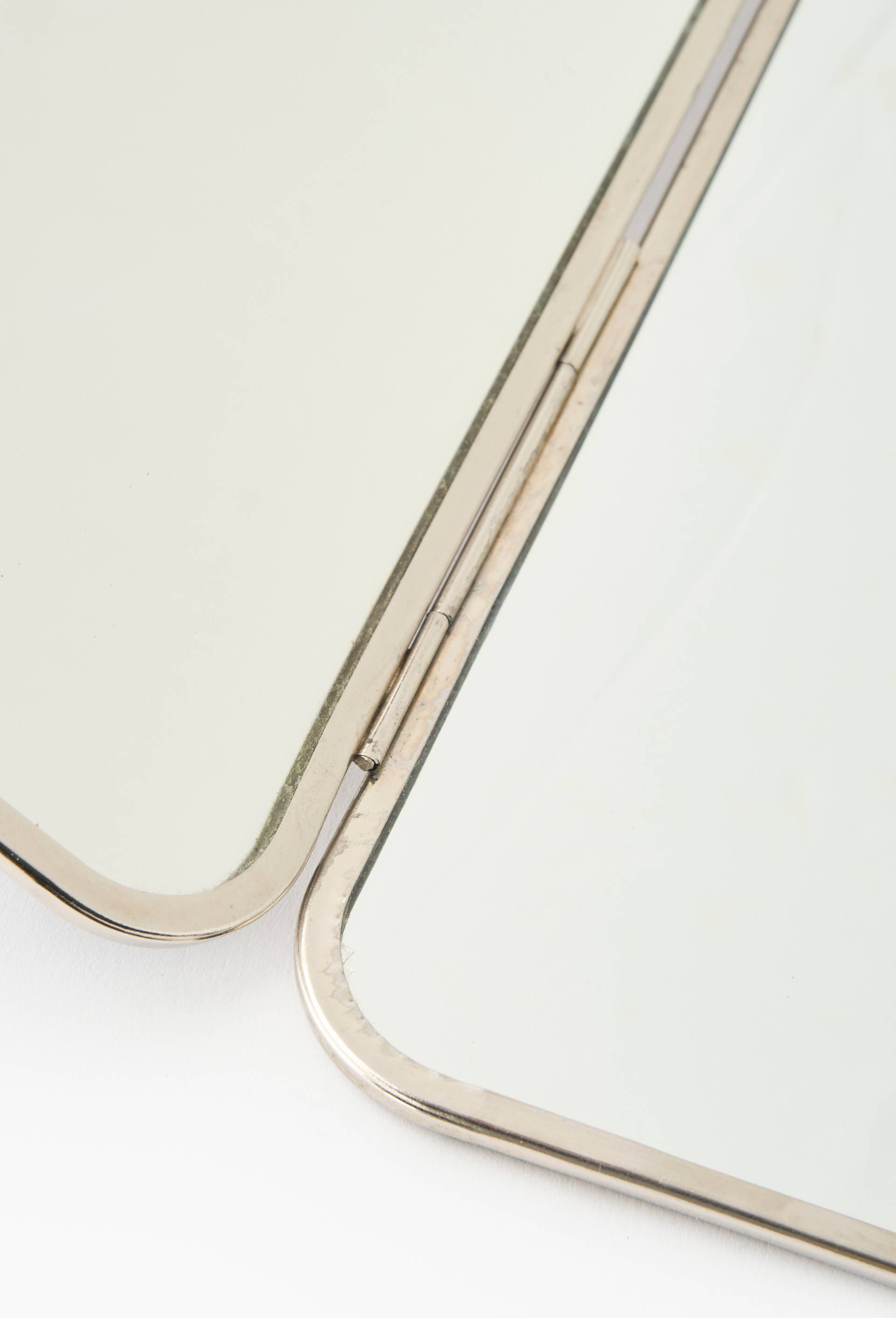 Miroir coiffeuse, 49xH40cm, en verre et m&eacute;tal, Argent, large image number 2