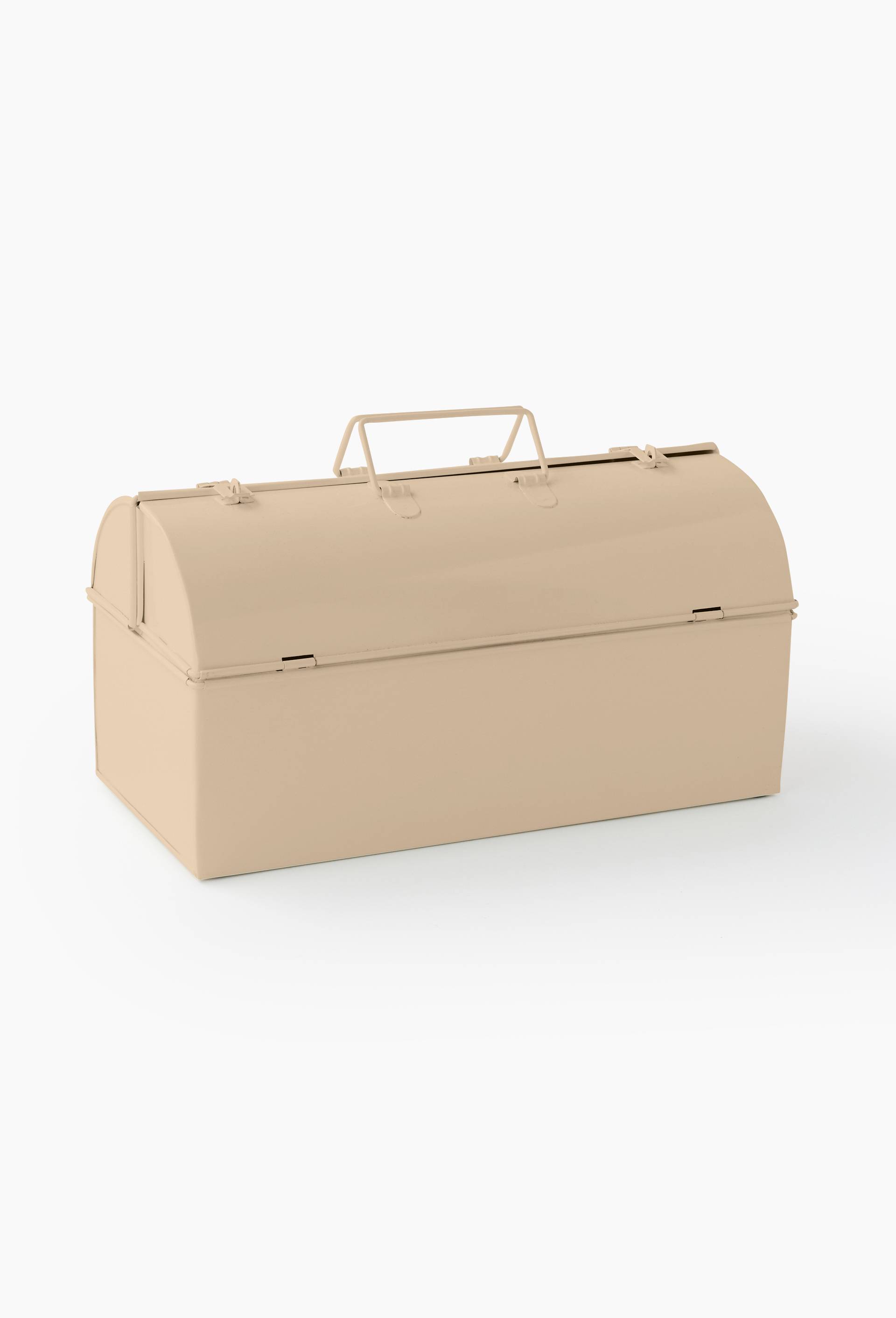 Caisse de rangement, 40x20cm, en fer, Beige clair, large image number 1.0