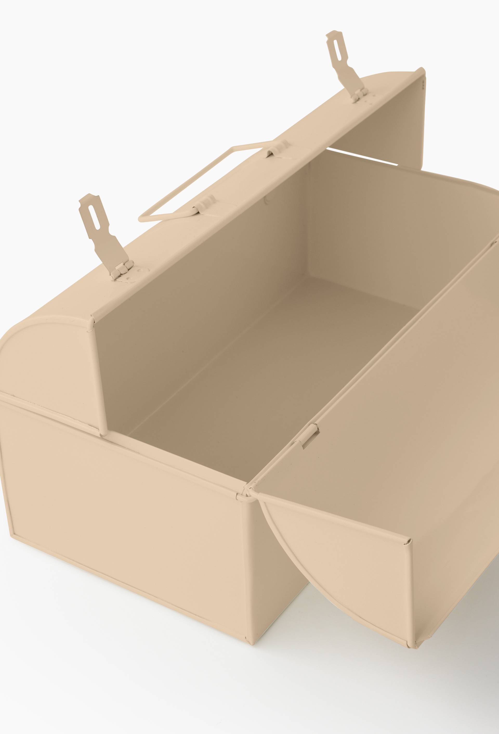 Caisse de rangement, 40x20cm, en fer, Beige clair, large image number 2.0