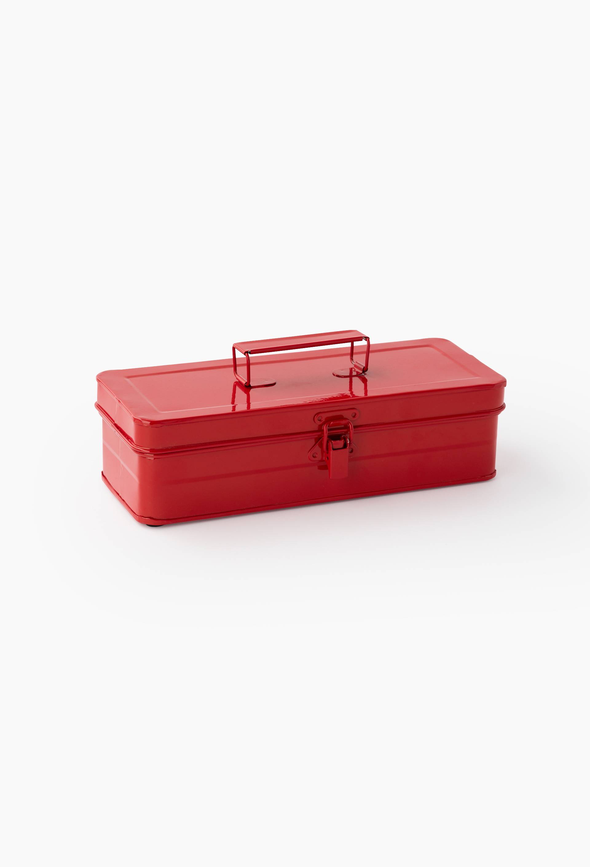 Caisse &agrave; outil, 32x13x9cm, en fer, Rouge, large image number 1