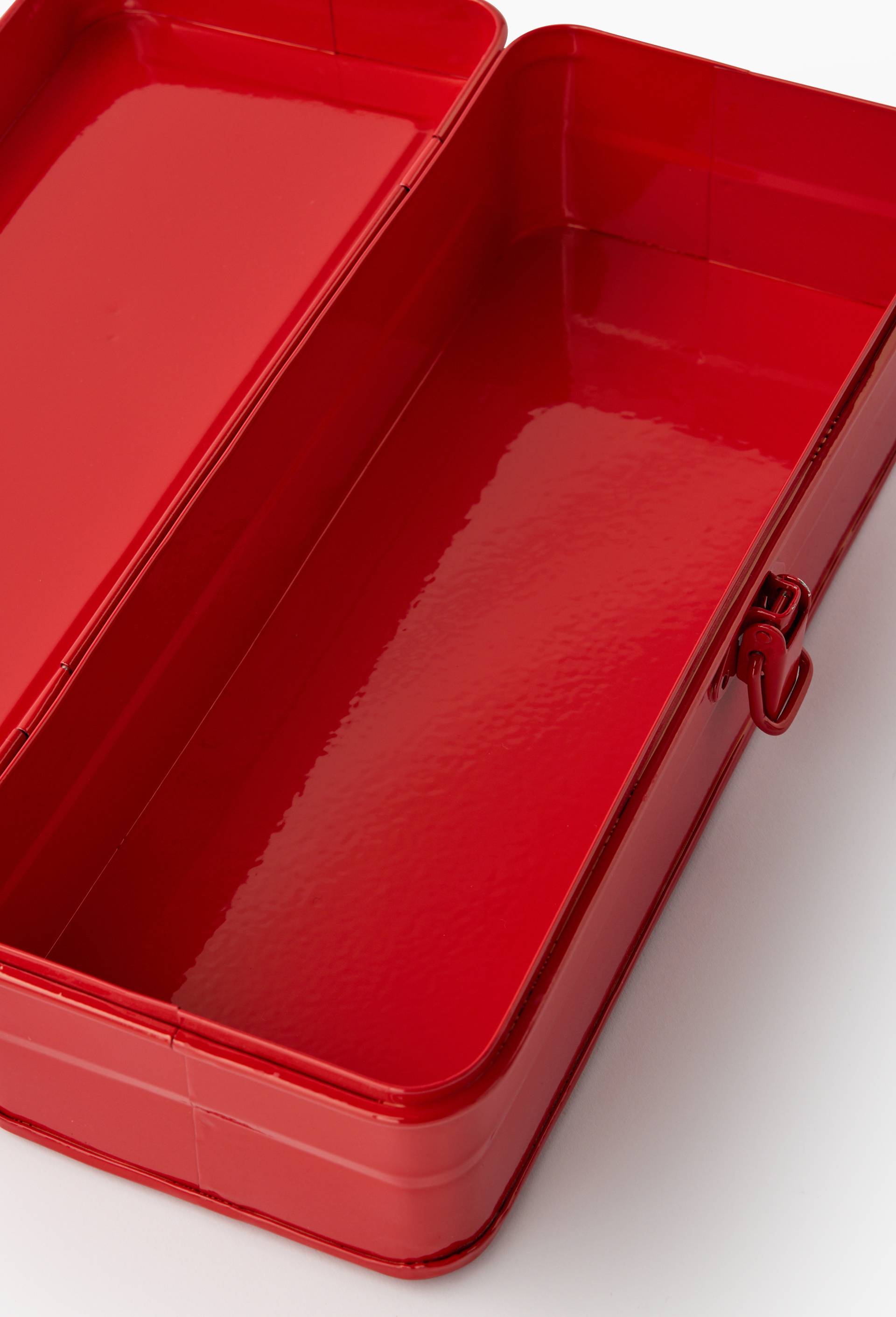 Caisse &agrave; outil, 32x13x9cm, en fer, Rouge, large image number 2
