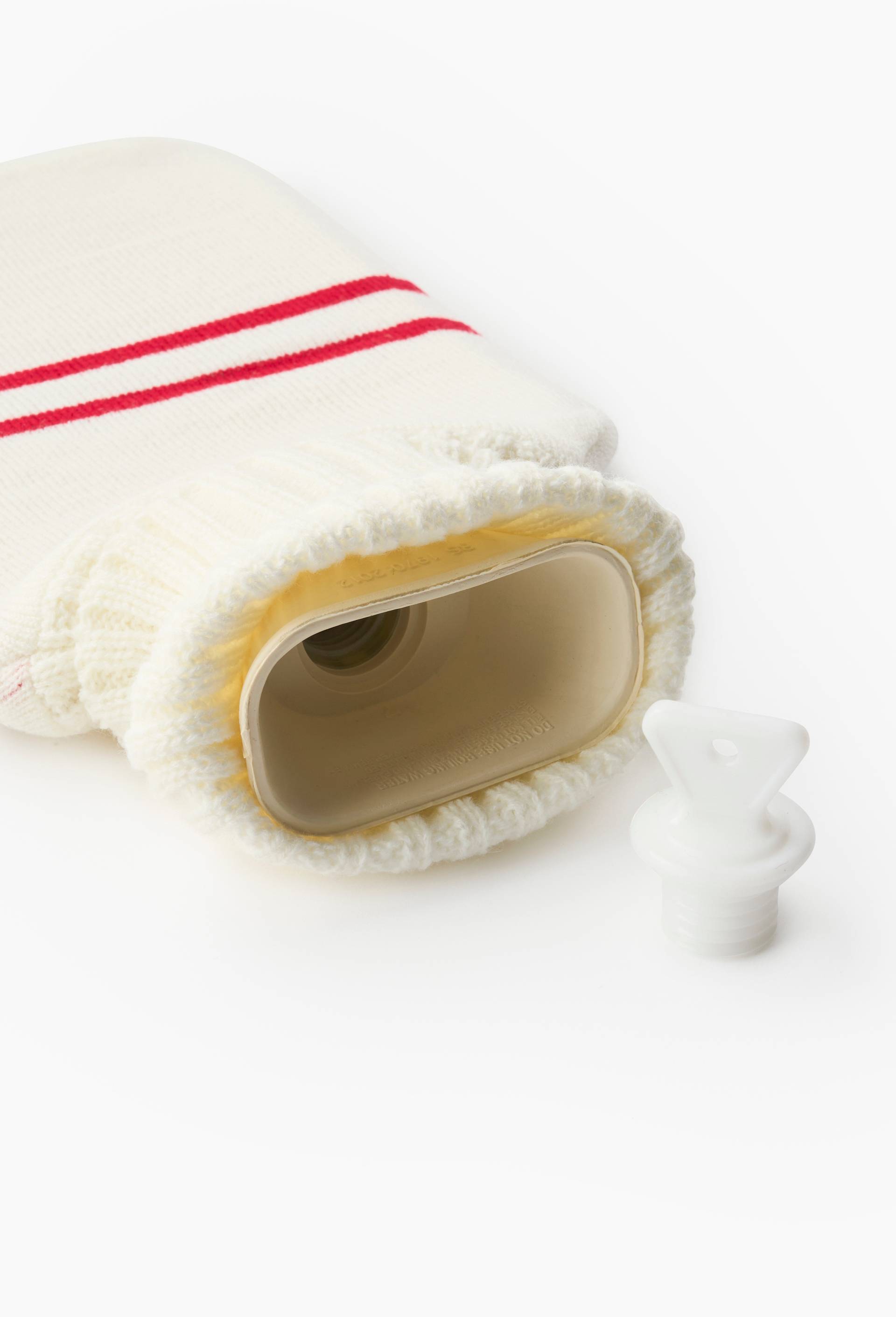 Bouillotte en tricot, 32x20cm, en polyester, Ecru, large image number 1