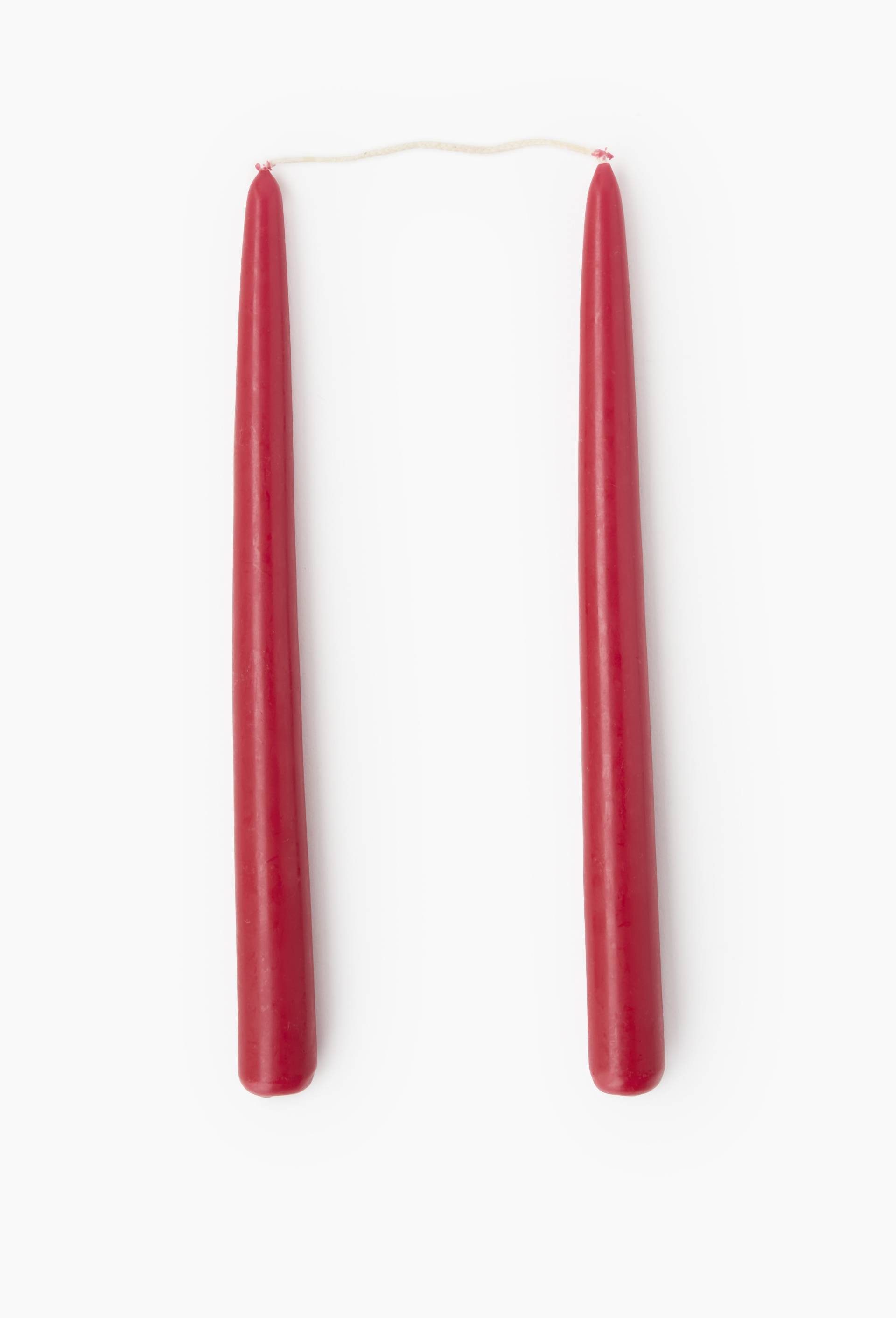 Lot 2 bougies flambeaux suspendus, H24cm, en cire, Rouge, large image number 1