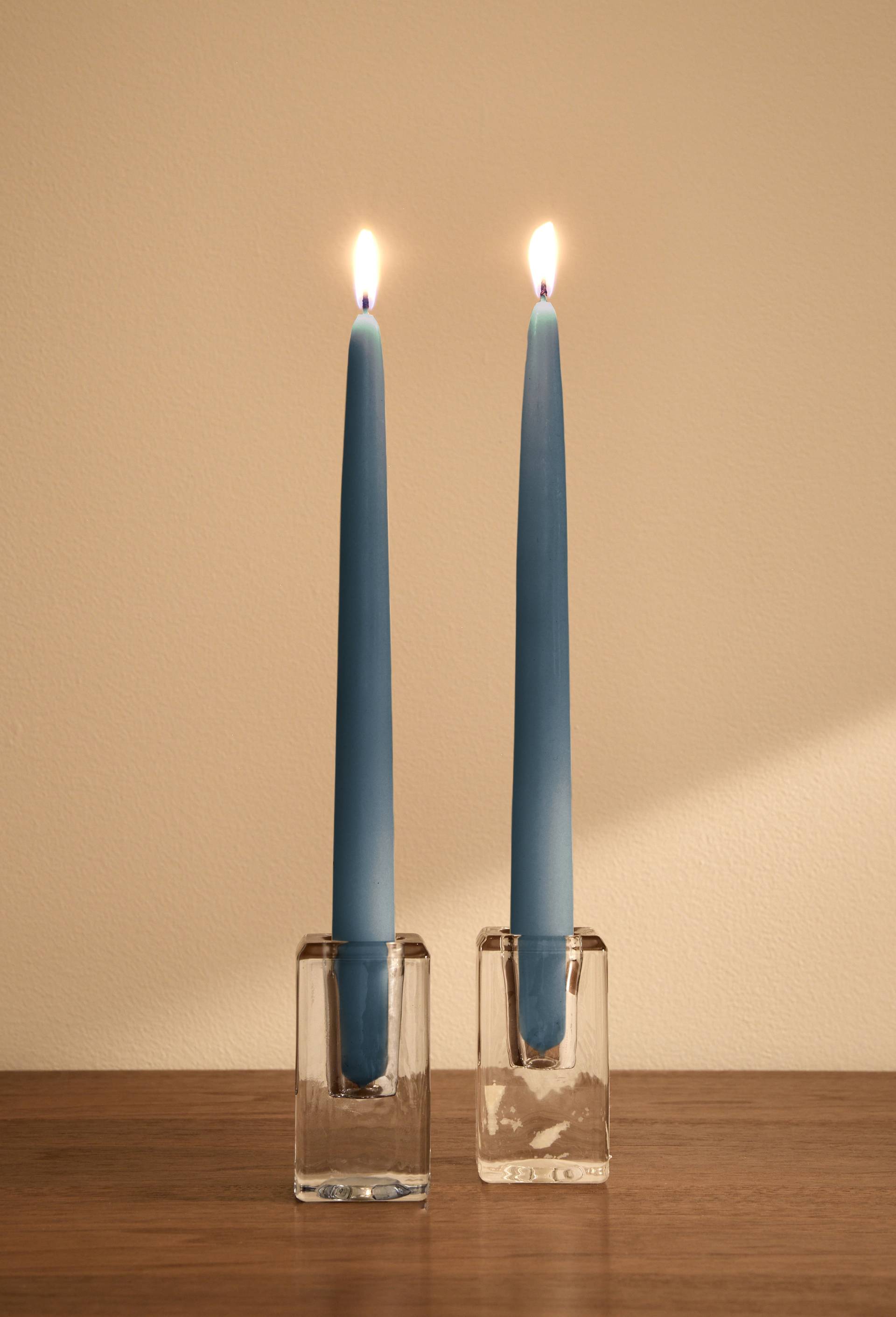 Lot 2 bougies flambeaux suspendus, H24cm, en cire, Gris, large image number 2.0