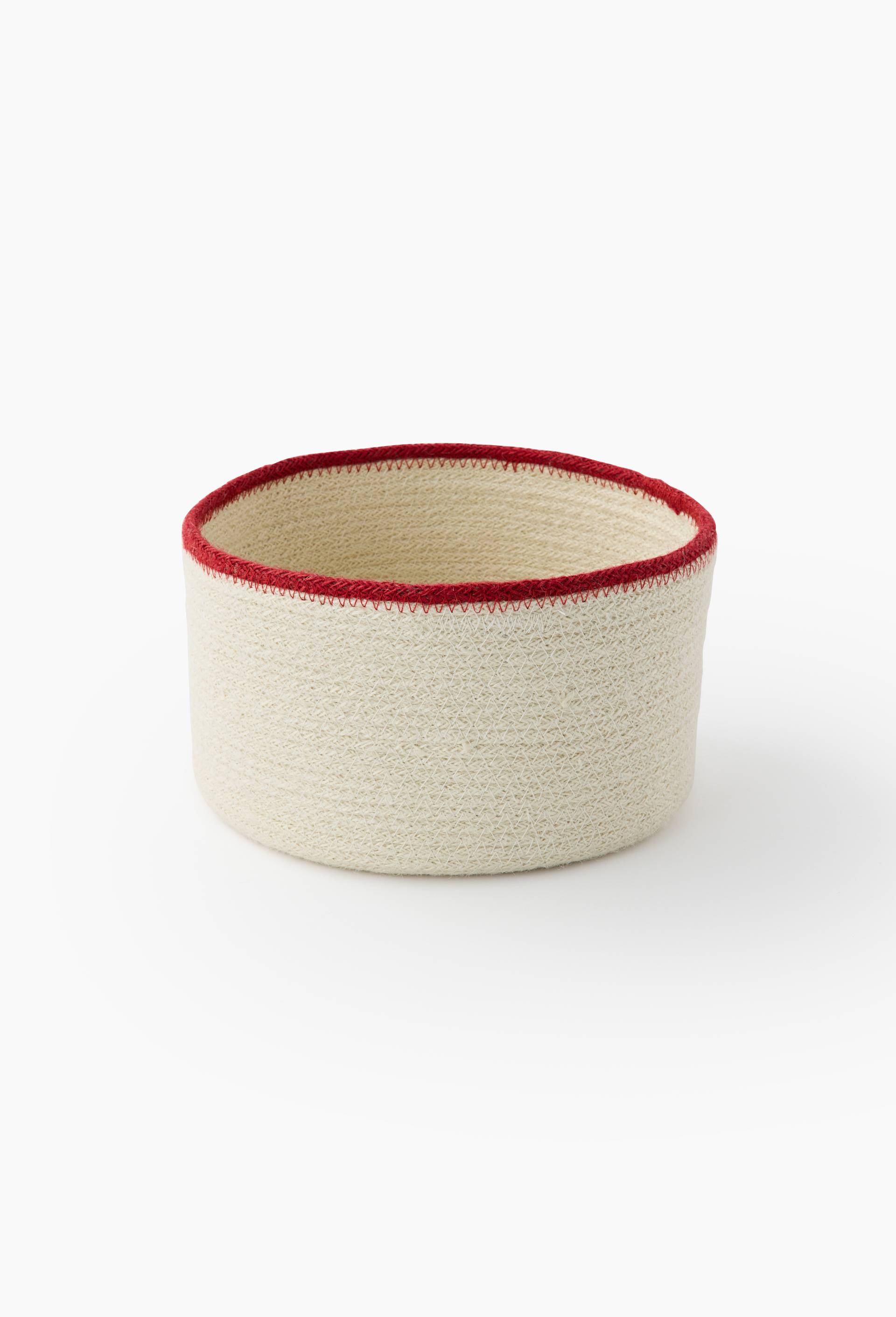 Corbeille ronde, en coton jute, Beige clair, large image number 0.0