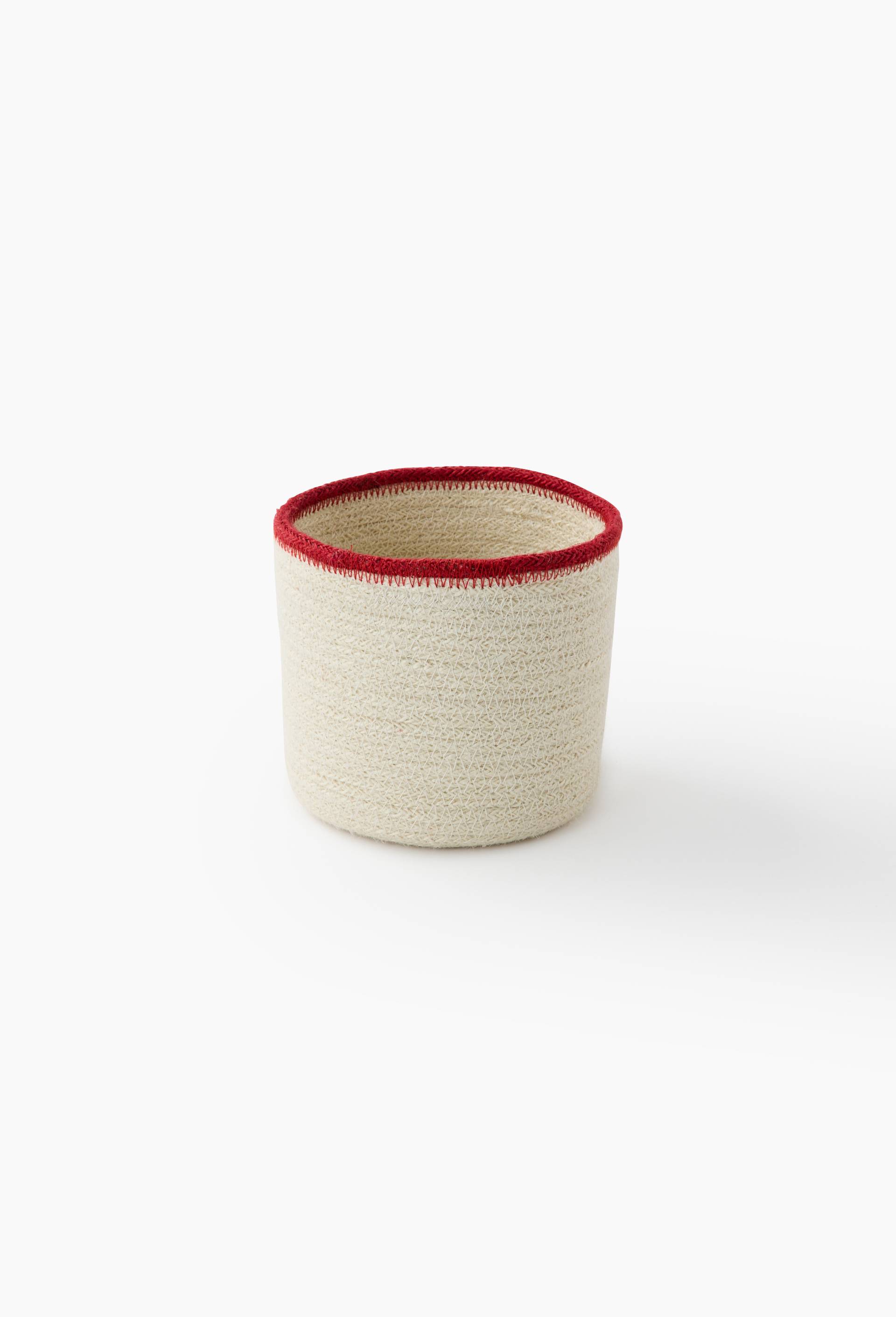 Corbeille ronde, en coton jute, Beige clair, large image number 1.0