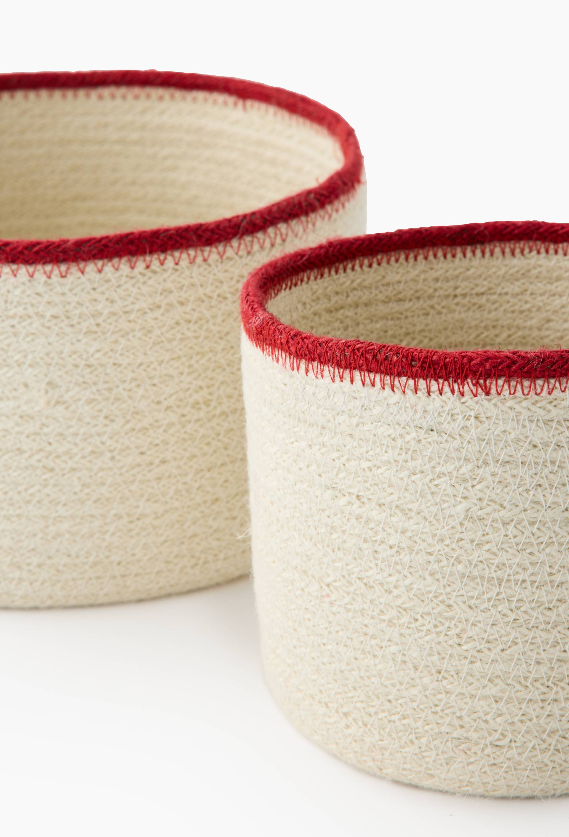 Corbeille ronde, en coton jute, Beige clair, large image number 2