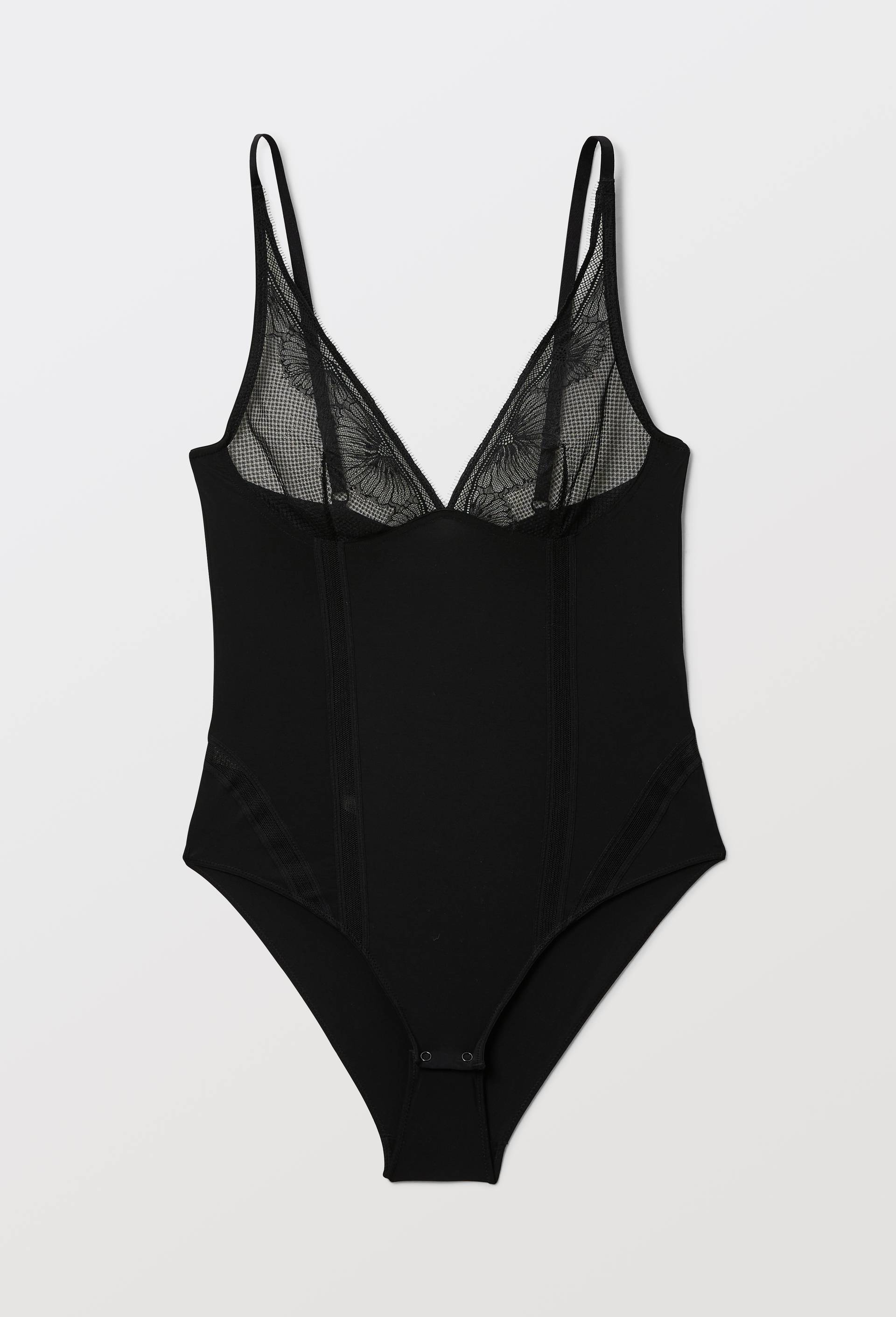 Body CHARLIE en microfibre et dentelle, Noir, large image number 2
