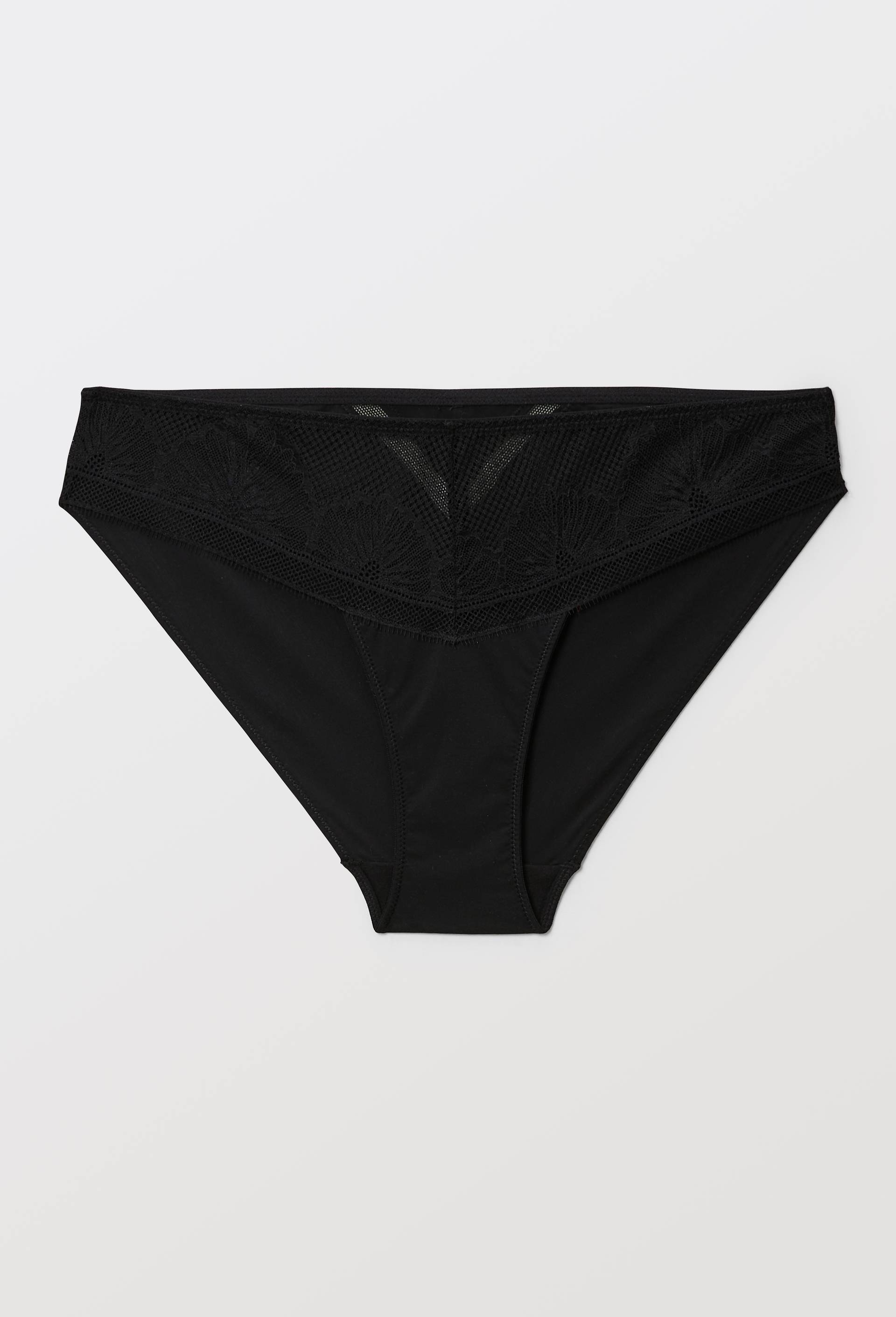 Culotte CHARLIE en microfibre et dentelle, Noir, large image number 2