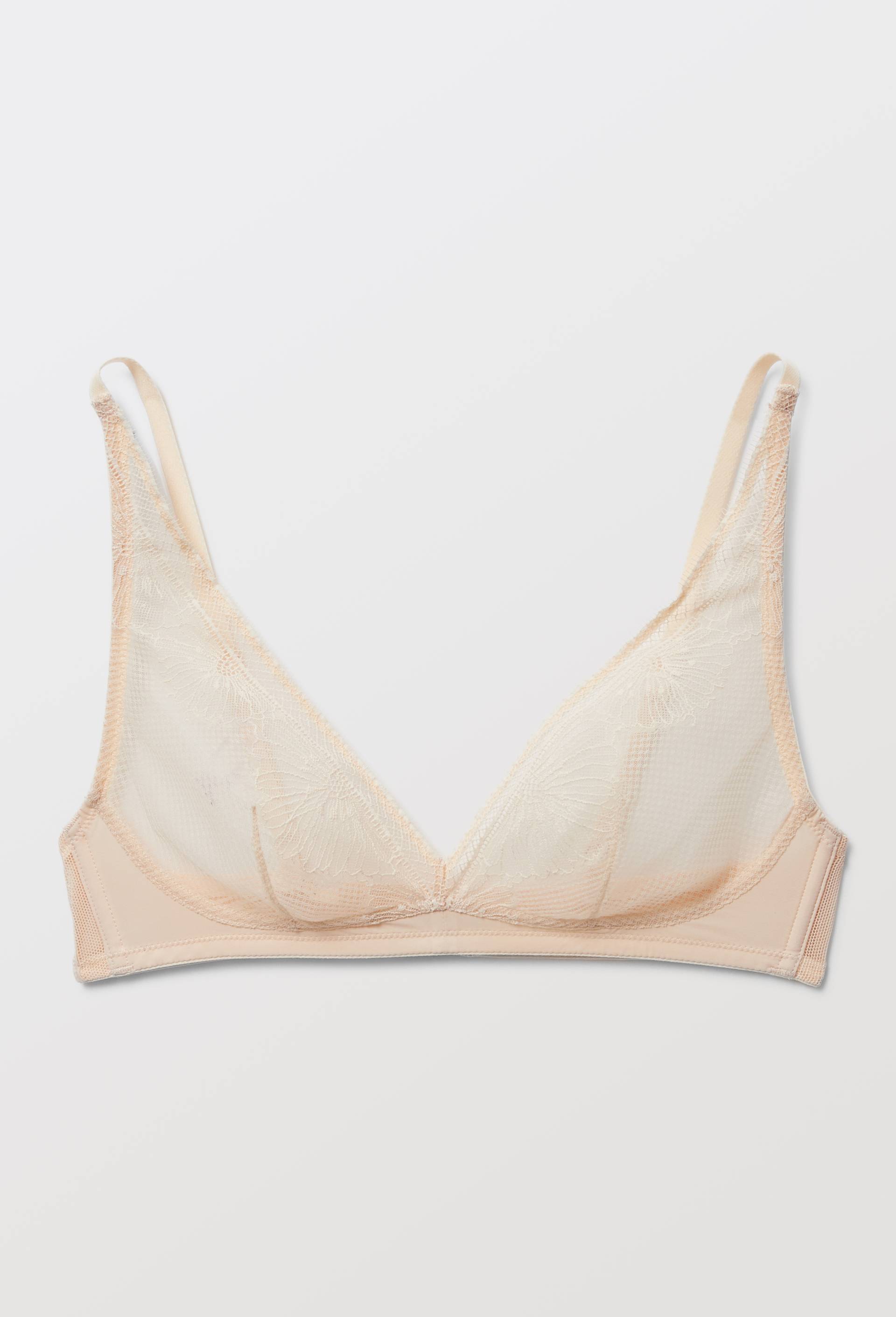 Soutien-gorge triangle foulard CHARLIE en microfibre et dentelle, Rose clair, large image number 2