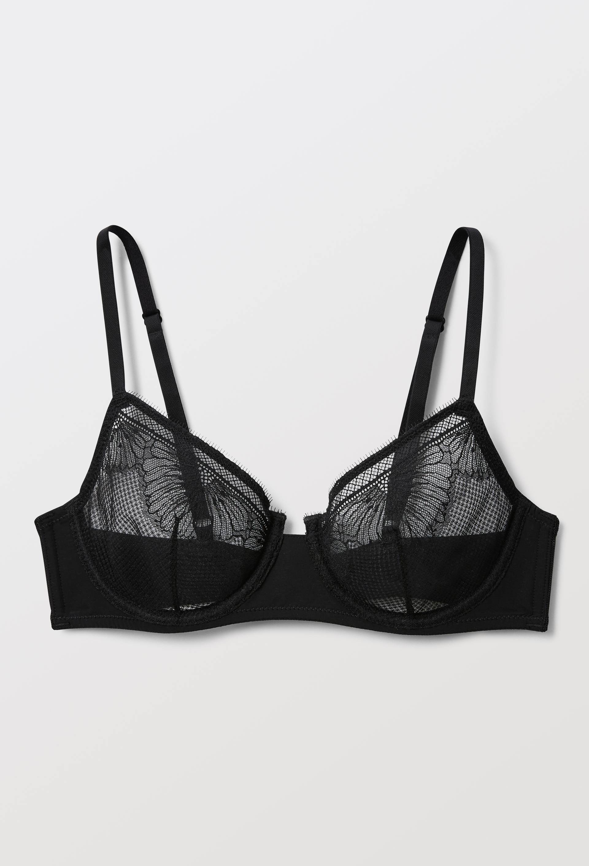 Soutien-gorge corbeille balconnet CHARLIE en microfibre et dentelle, Noir, large image number 3