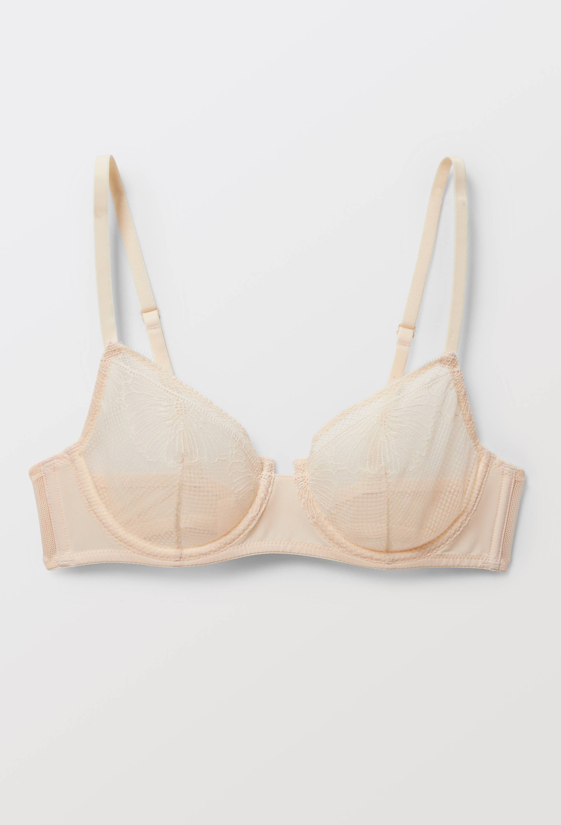 Soutien-gorge corbeille balconnet CHARLIE en microfibre et dentelle, Rose clair, large image number 3