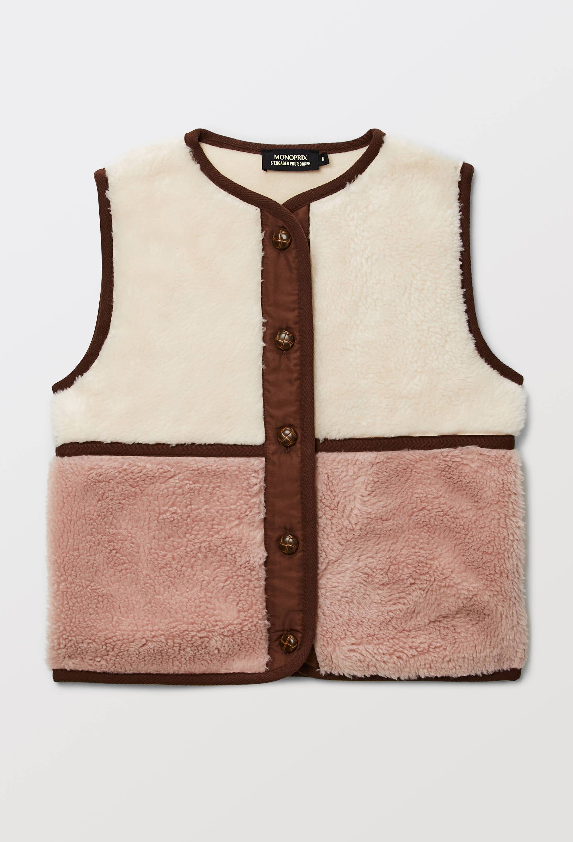 Gilet sans manches sherpa, Ecru, large image number 2